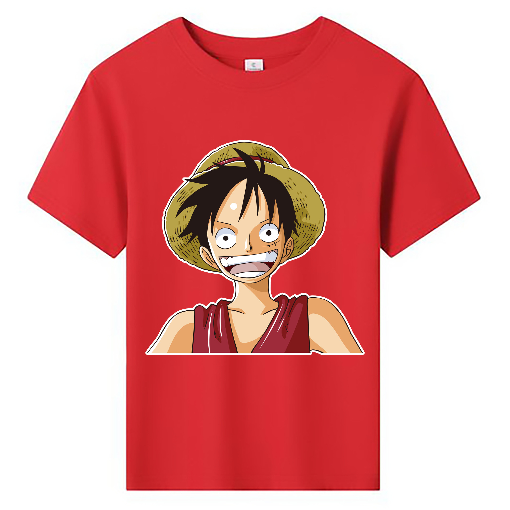 ワンピース モンキー・D・ルフィ ONE PIECE Monkey D. Luffy 綿100％キッズTシャツ（フロントプリント）