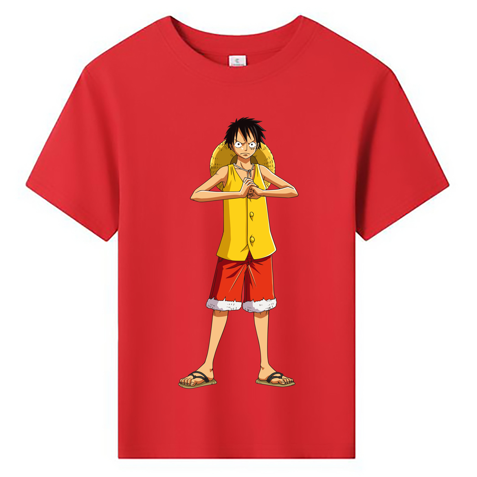 ワンピース モンキー・D・ルフィ ONE PIECE Monkey D. Luffy 綿100％キッズTシャツ（フロントプリント）