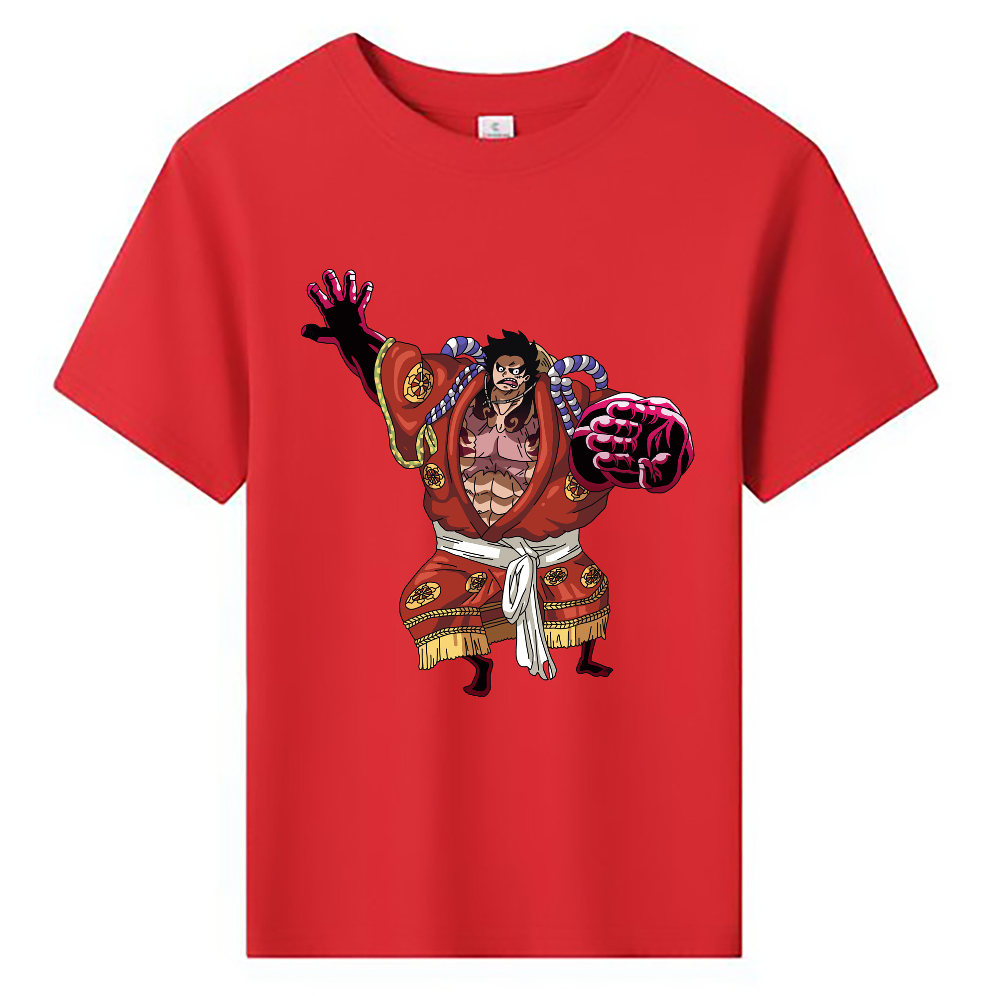 ワンピース モンキー・D・ルフィ ONE PIECE Monkey D. Luffy 綿100％キッズTシャツ（フロントプリント）