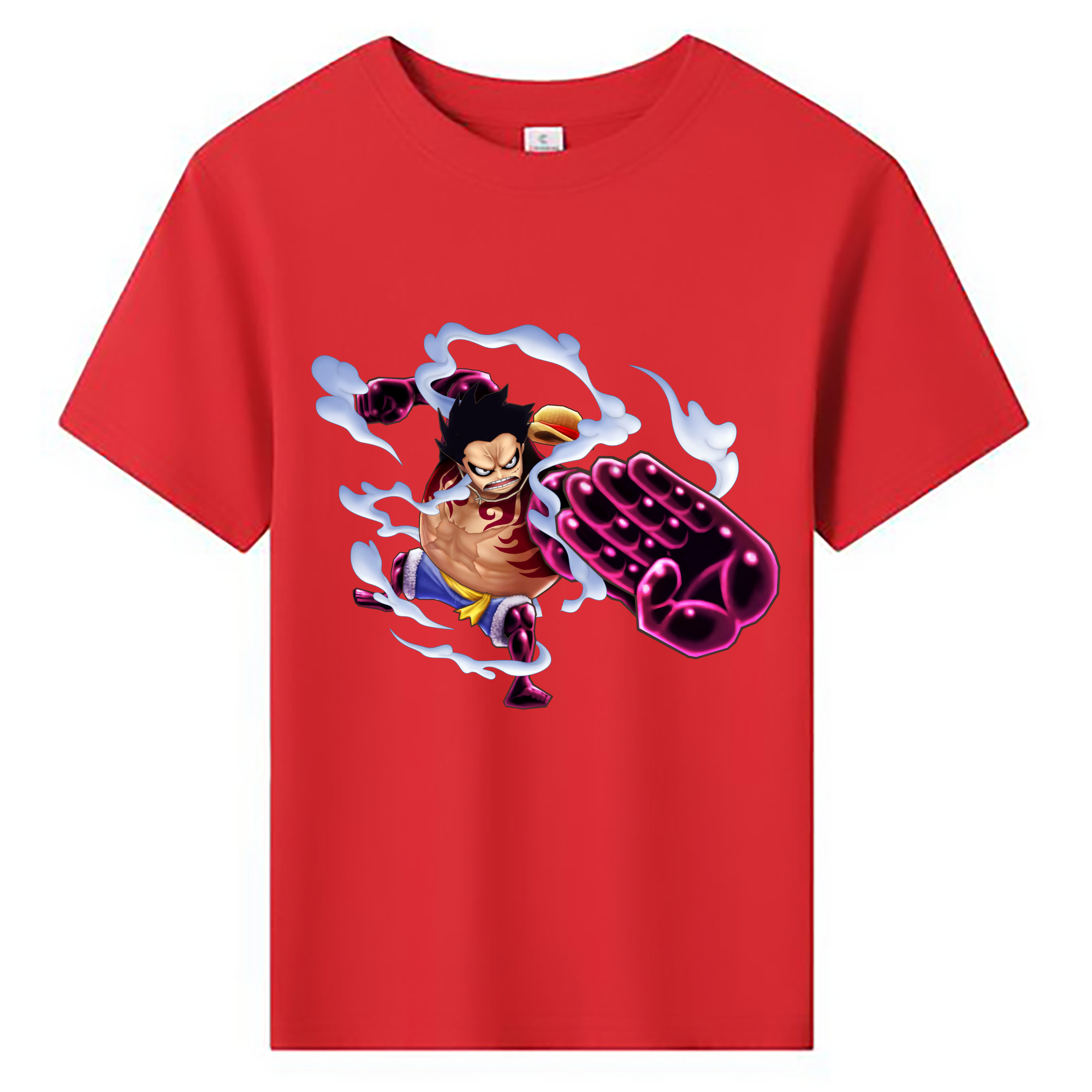 ワンピース モンキー・D・ルフィ ONE PIECE Monkey D. Luffy 綿100％キッズTシャツ（フロントプリント）
