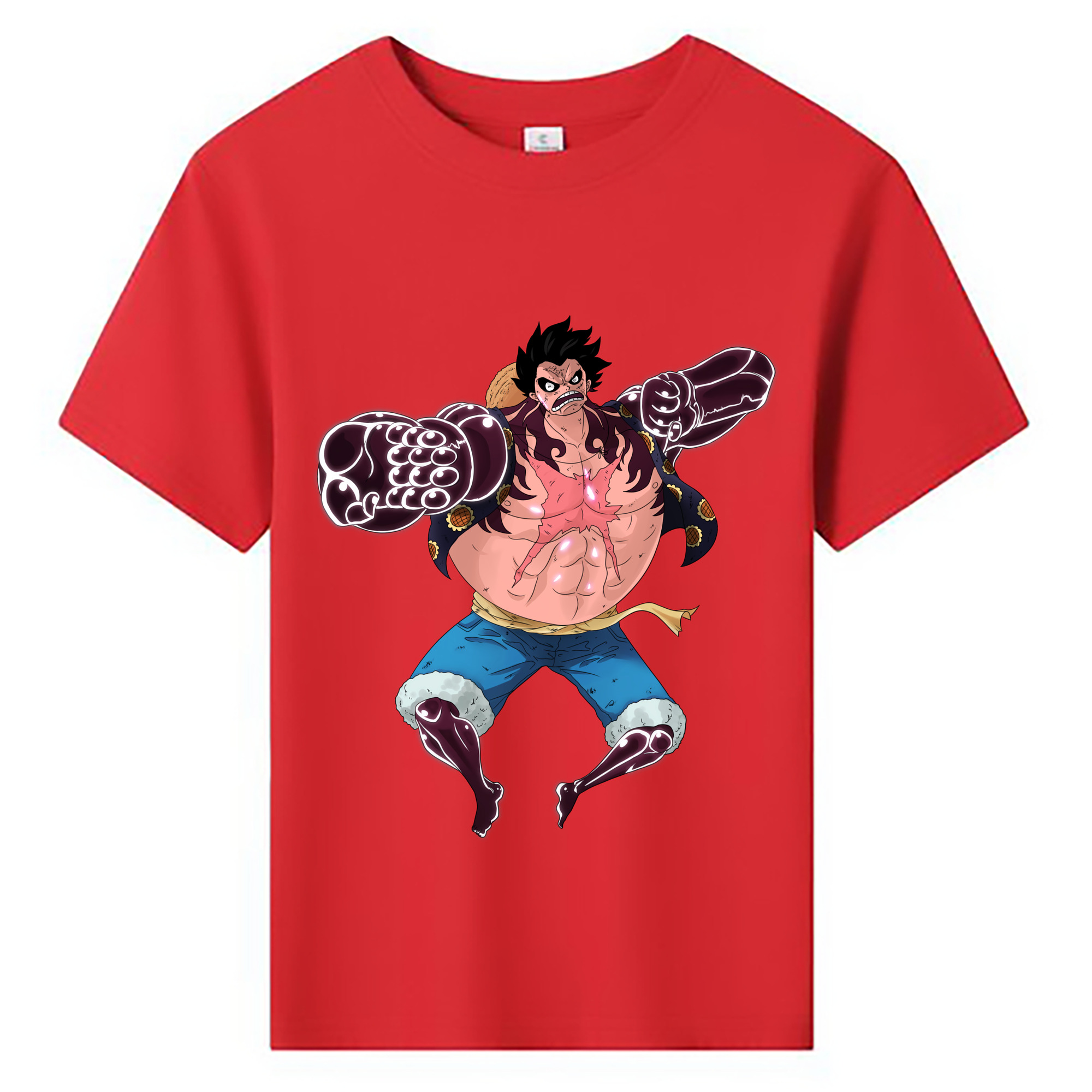 ワンピース モンキー・D・ルフィ ONE PIECE Monkey D. Luffy 綿100％キッズTシャツ（フロントプリント）
