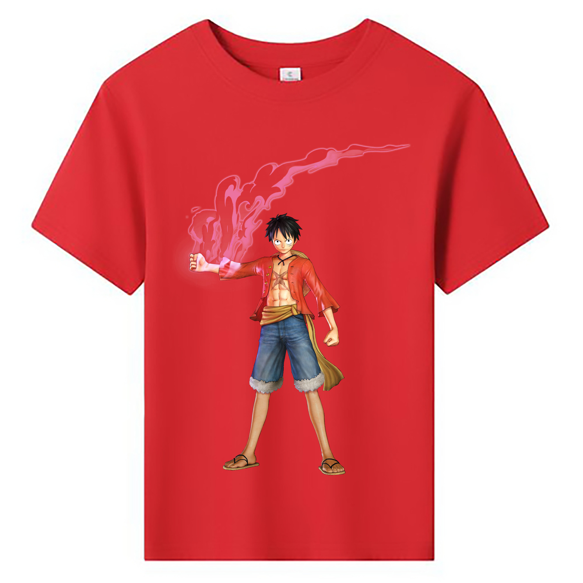 ワンピース モンキー・D・ルフィ ONE PIECE Monkey D. Luffy 綿100％キッズTシャツ（フロントプリント）