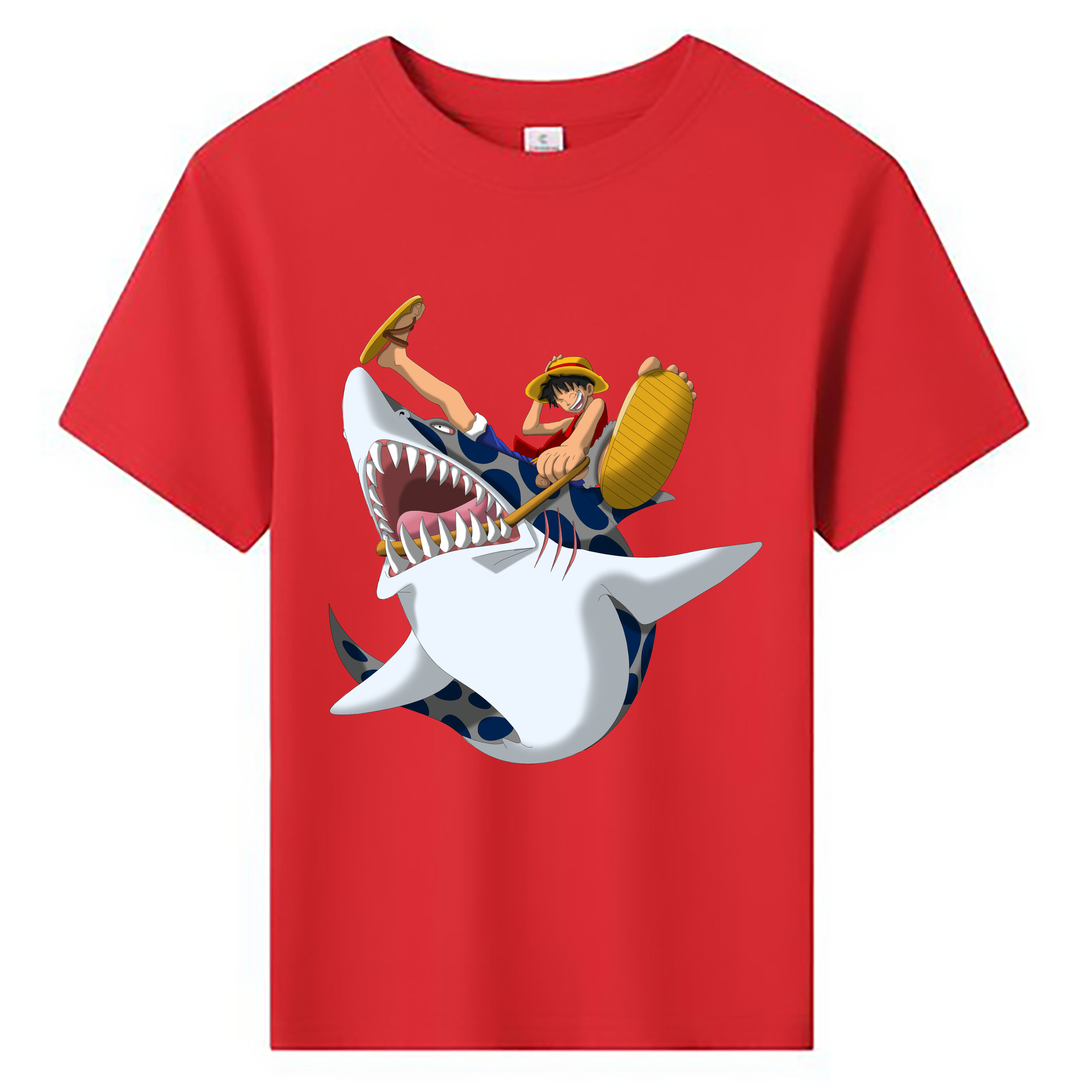 ワンピース モンキー・D・ルフィ ONE PIECE Monkey D. Luffy 綿100％キッズTシャツ（フロントプリント）