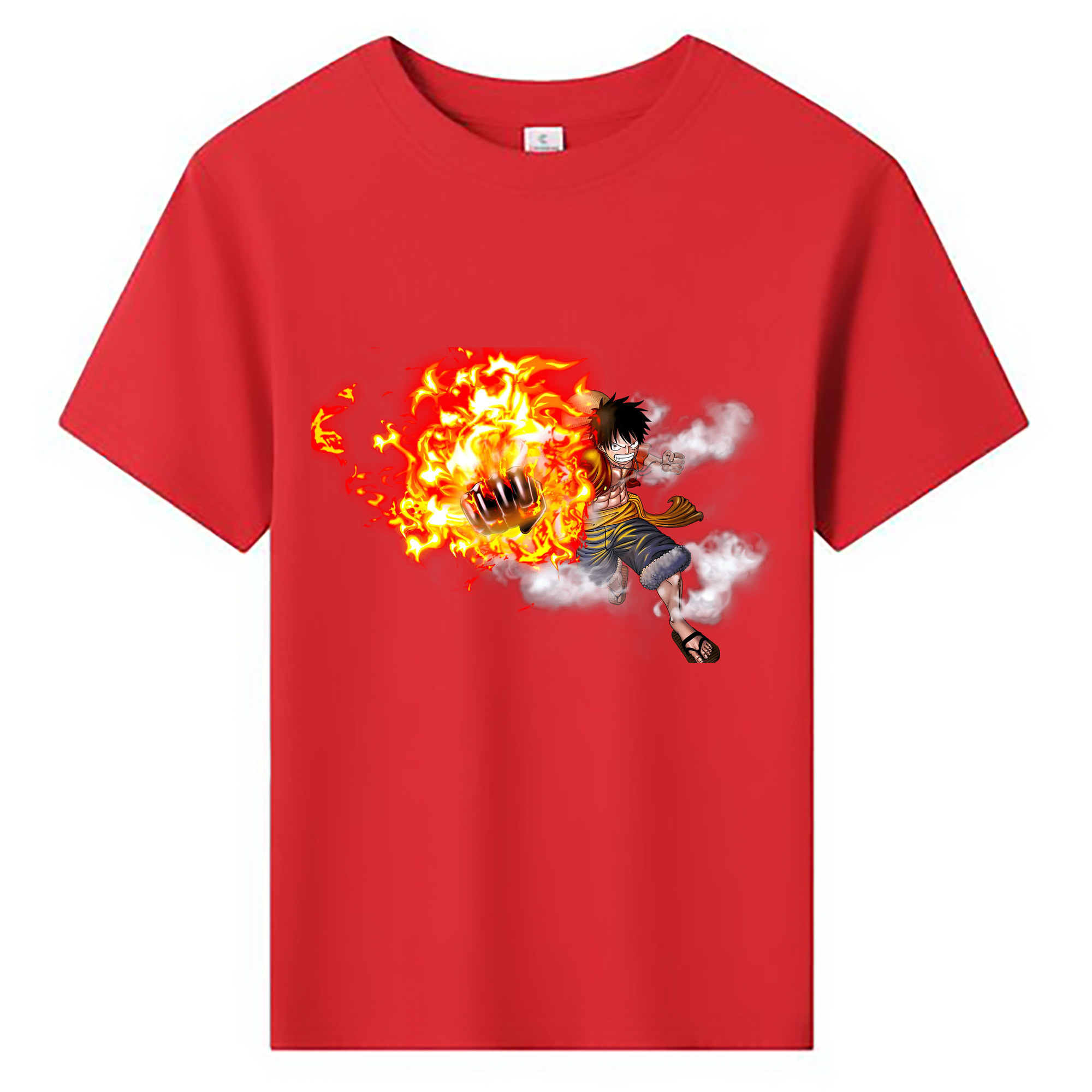 ワンピース モンキー・D・ルフィ ONE PIECE Monkey D. Luffy 綿100％キッズTシャツ（フロントプリント）