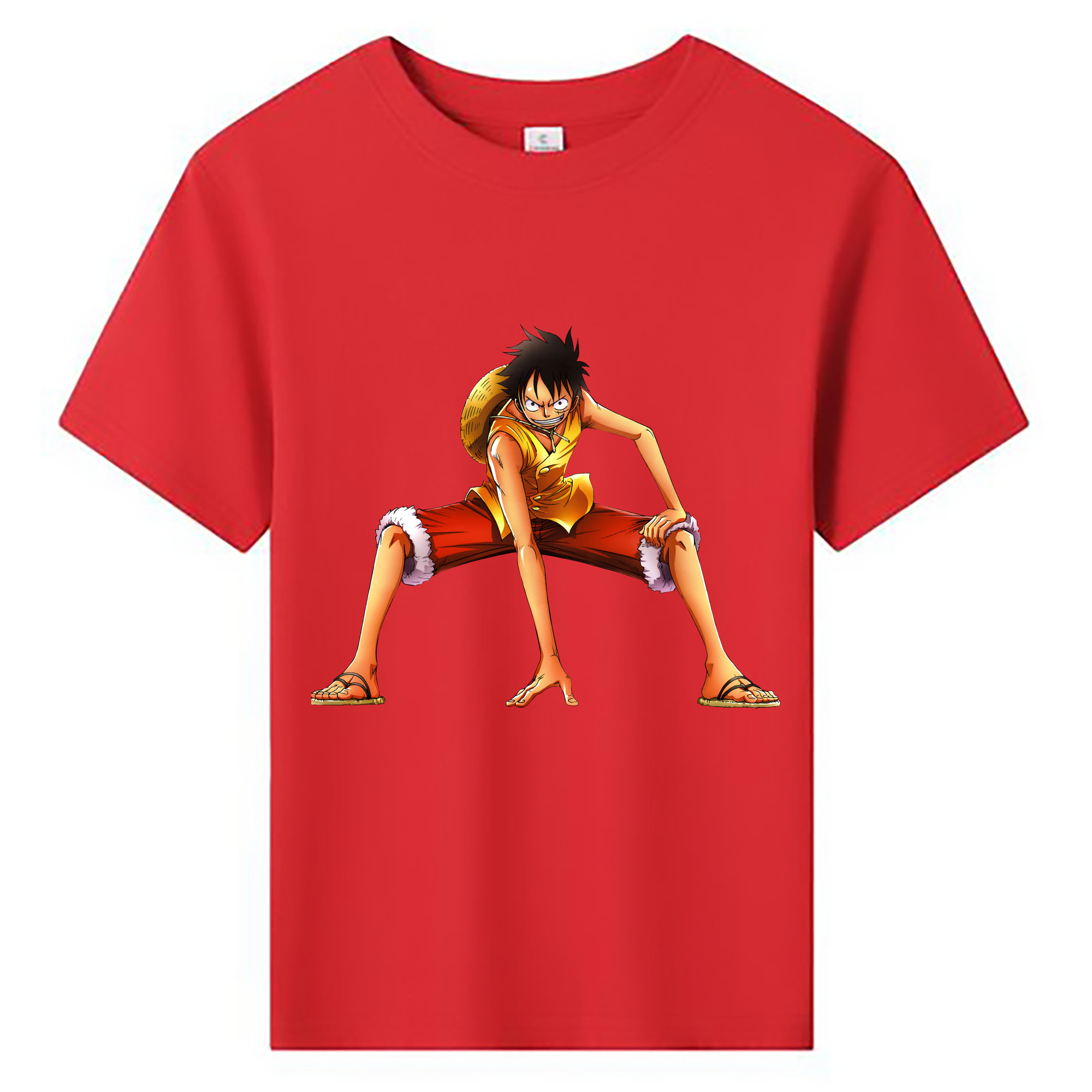 ワンピース モンキー・D・ルフィ ONE PIECE Monkey D. Luffy 綿100％キッズTシャツ（フロントプリント）