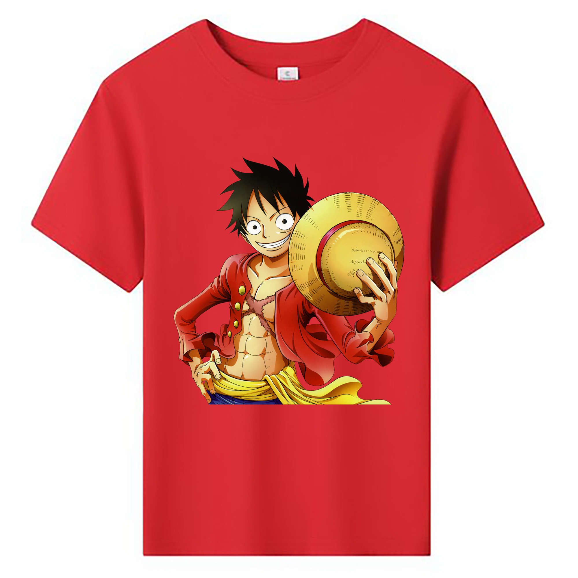 ワンピース モンキー・D・ルフィ ONE PIECE Monkey D. Luffy 綿100％キッズTシャツ（フロントプリント）