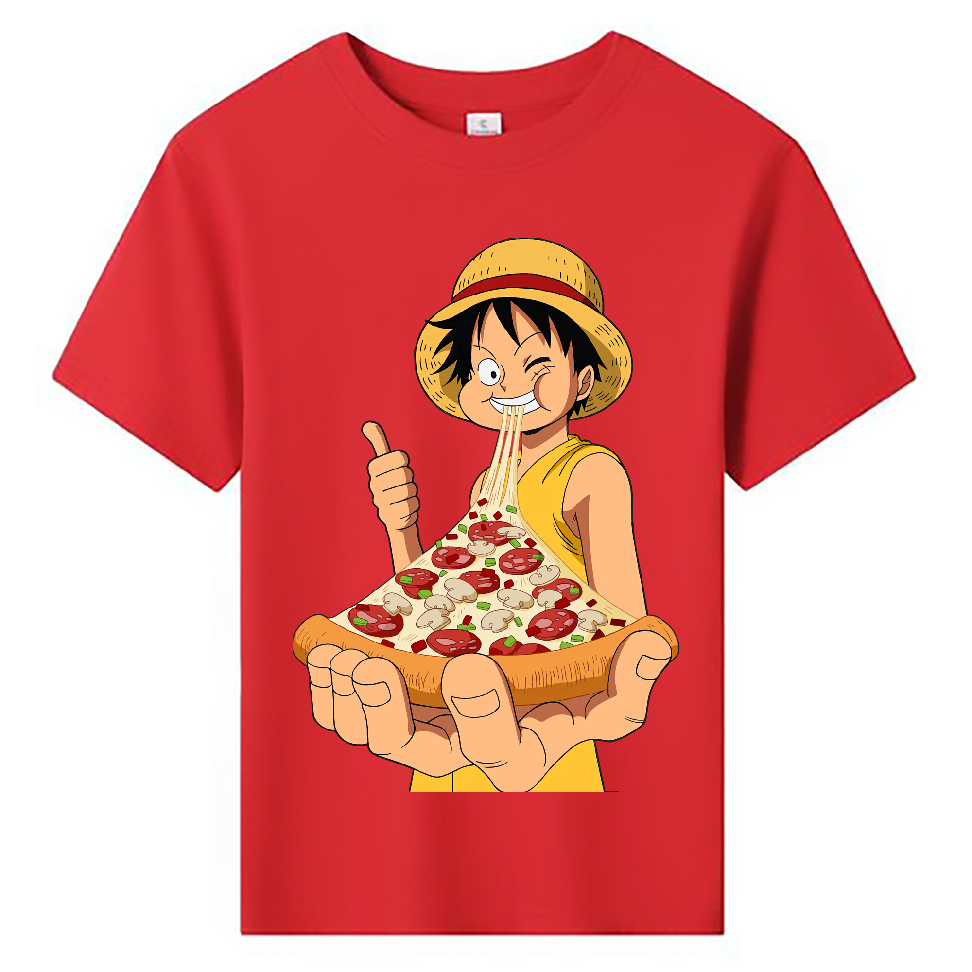ワンピース モンキー・D・ルフィ ONE PIECE Monkey D. Luffy 綿100％キッズTシャツ（フロントプリント）