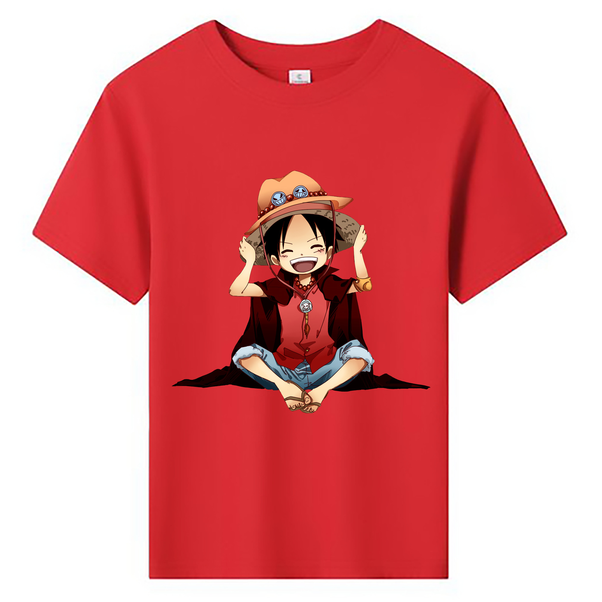 ワンピース モンキー・D・ルフィ ONE PIECE Monkey D. Luffy 綿100％キッズTシャツ（フロントプリント）