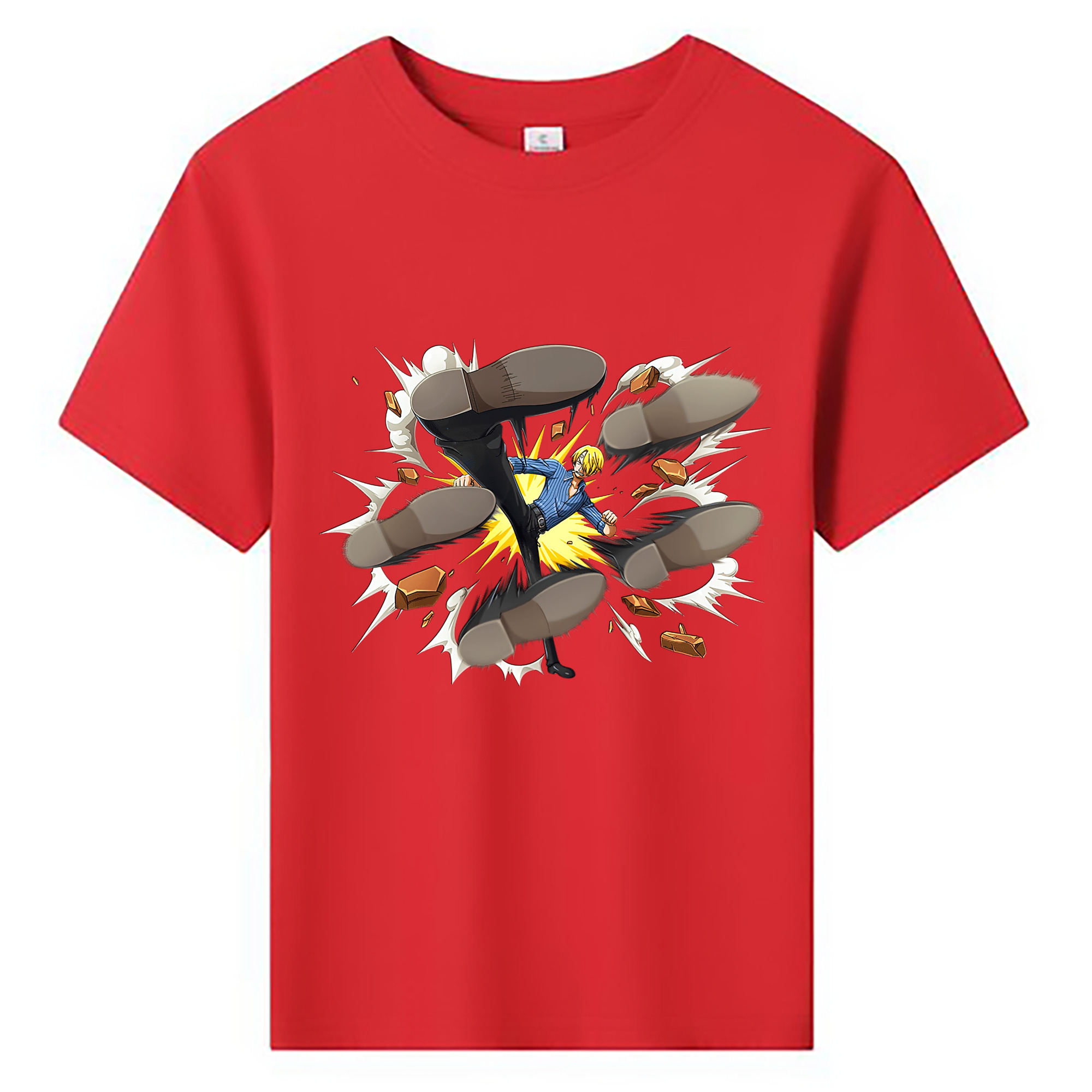 （画像用） ワンピース サンジ ONE PIECE Sanji 綿100％キッズTシャツ（フロントプリント）