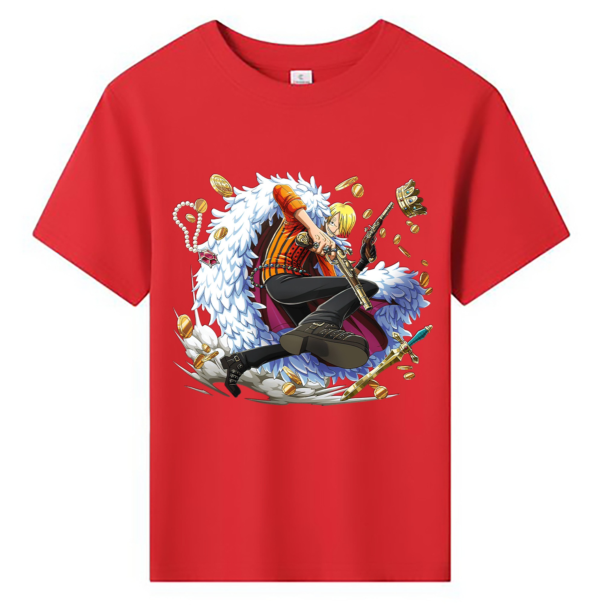 （画像用） ワンピース サンジ ONE PIECE Sanji 綿100％キッズTシャツ（フロントプリント）