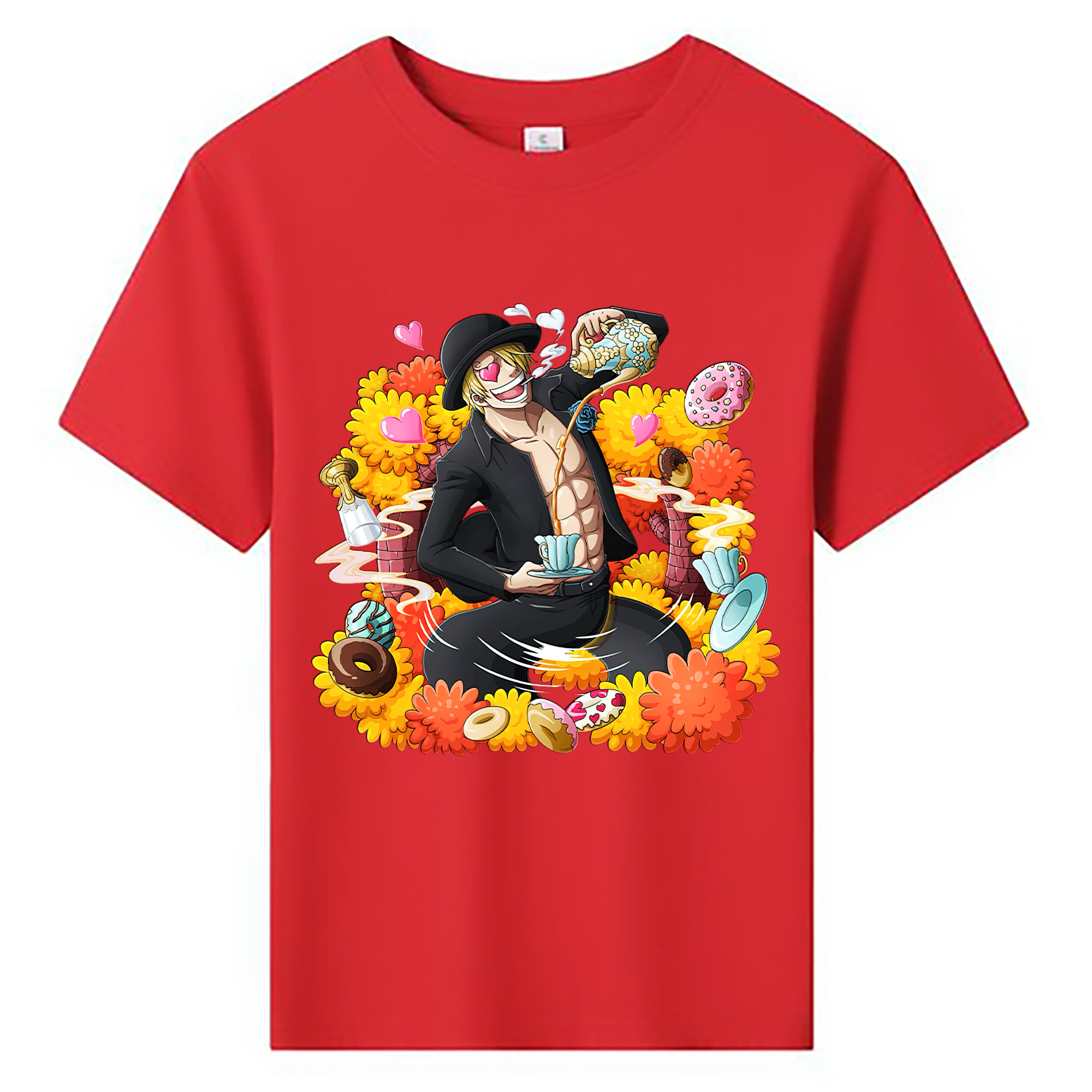 （画像用） ワンピース サンジ ONE PIECE Sanji 綿100％キッズTシャツ（フロントプリント）