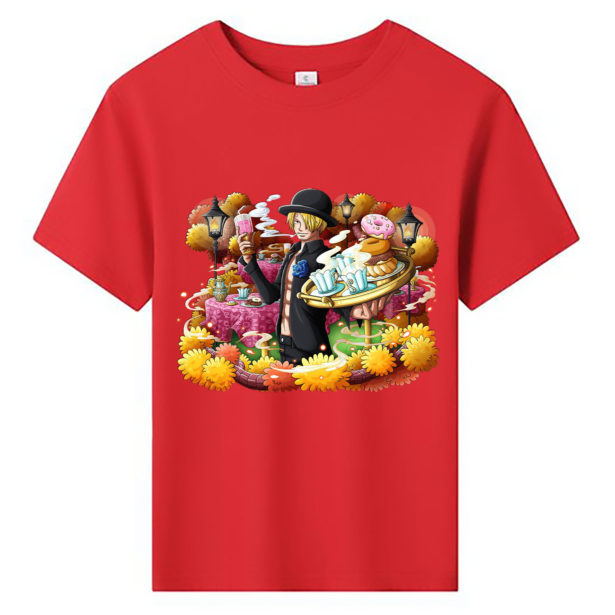 （画像用） ワンピース サンジ ONE PIECE Sanji 綿100％キッズTシャツ（フロントプリント）