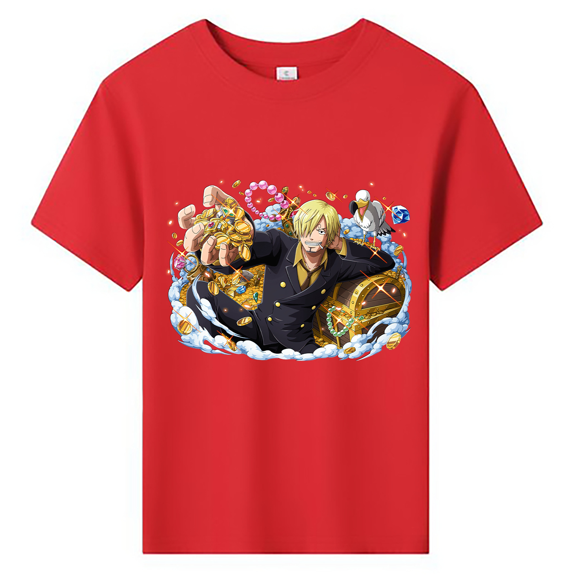 （画像用） ワンピース サンジ ONE PIECE Sanji 綿100％キッズTシャツ（フロントプリント）
