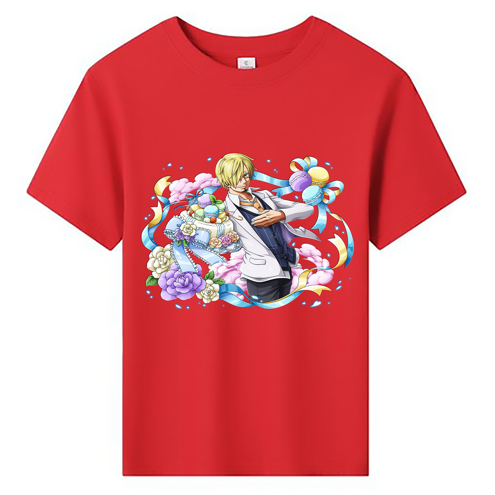 （画像用） ワンピース サンジ ONE PIECE Sanji 綿100％キッズTシャツ（フロントプリント）