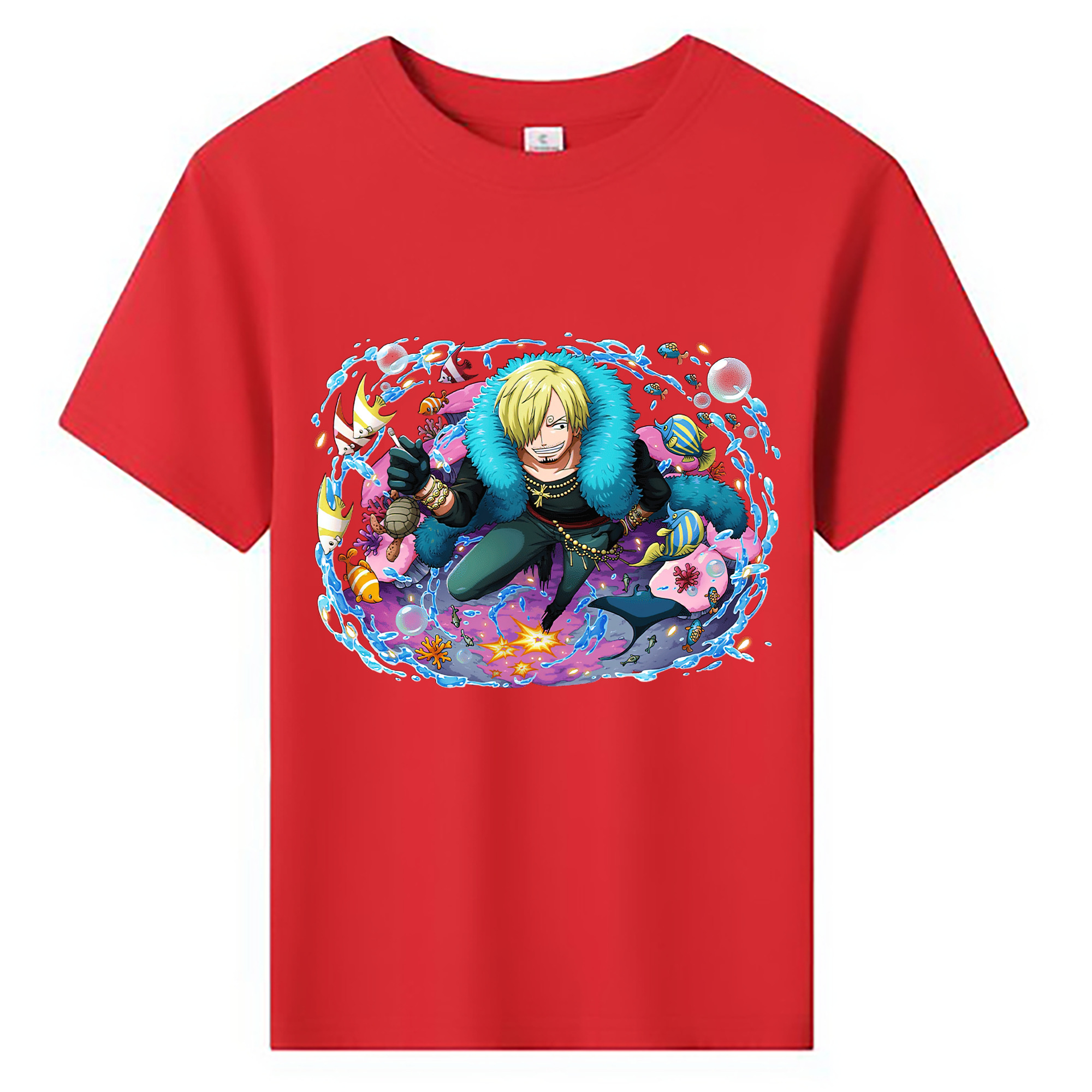 （画像用） ワンピース サンジ ONE PIECE Sanji 綿100％キッズTシャツ（フロントプリント）