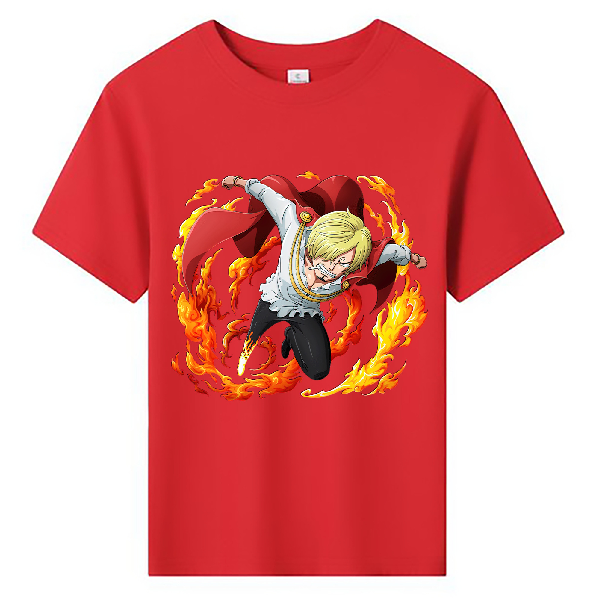 （画像用） ワンピース サンジ ONE PIECE Sanji 綿100％キッズTシャツ（フロントプリント）
