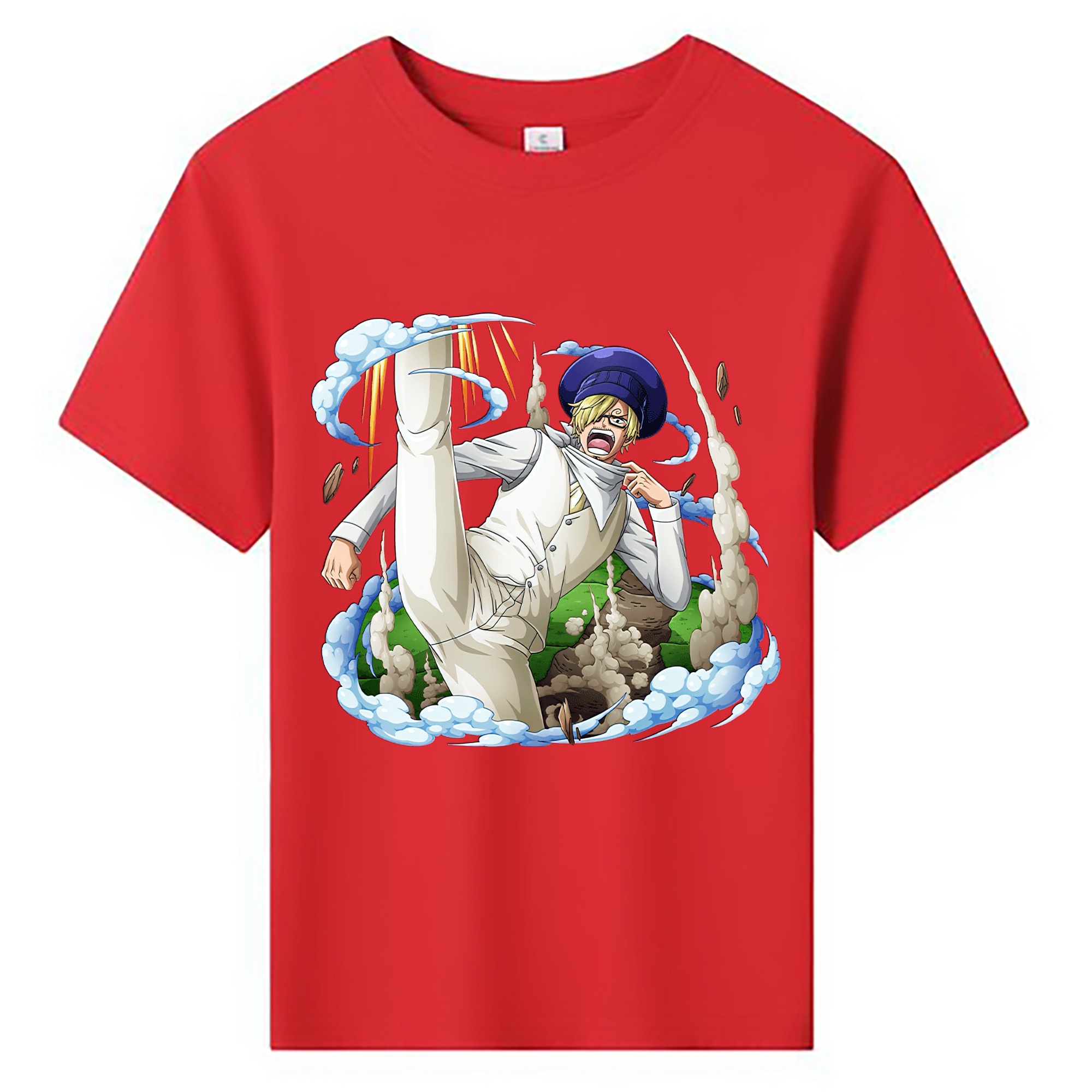 （画像用） ワンピース サンジ ONE PIECE Sanji 綿100％キッズTシャツ（フロントプリント）
