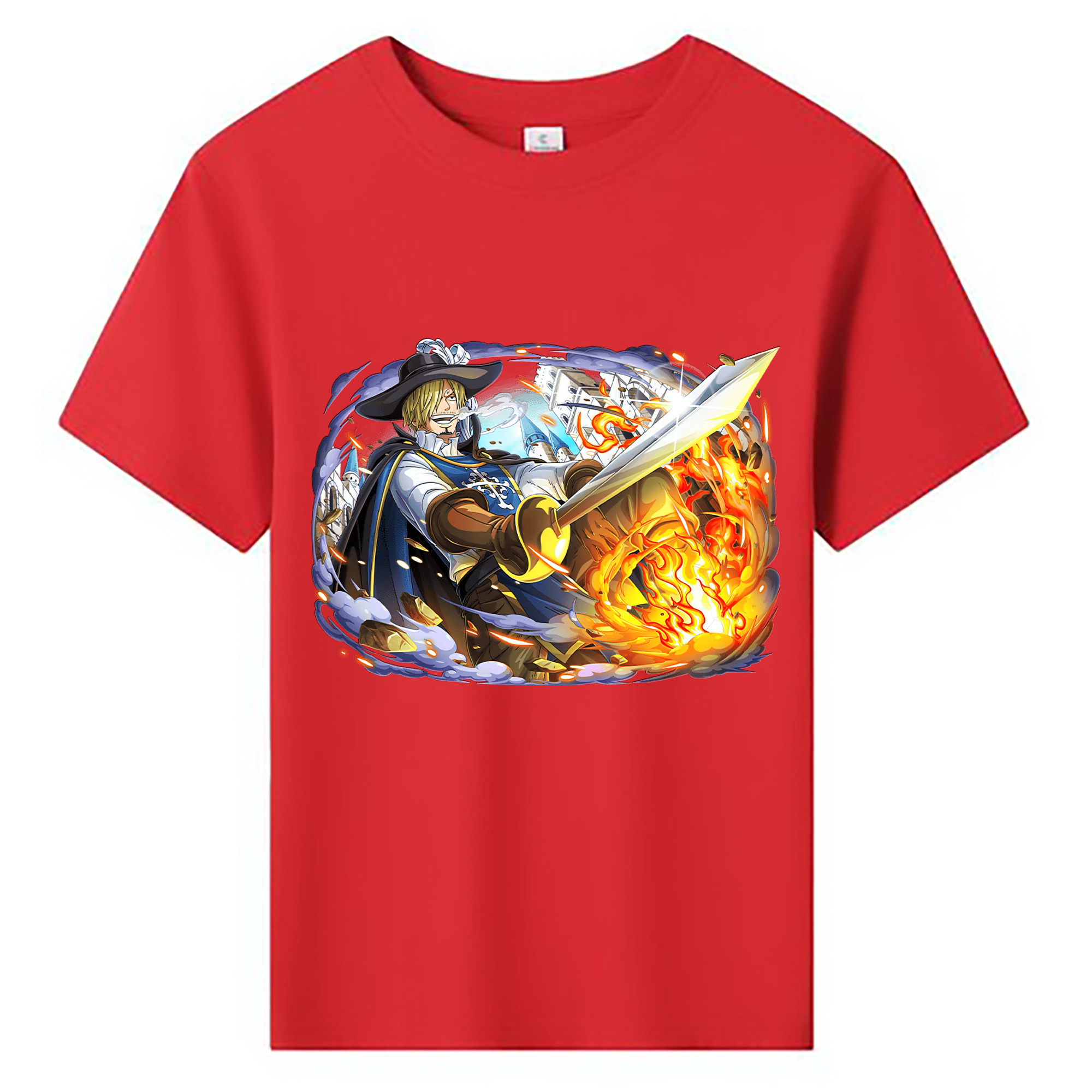 （画像用） ワンピース サンジ ONE PIECE Sanji 綿100％キッズTシャツ（フロントプリント）