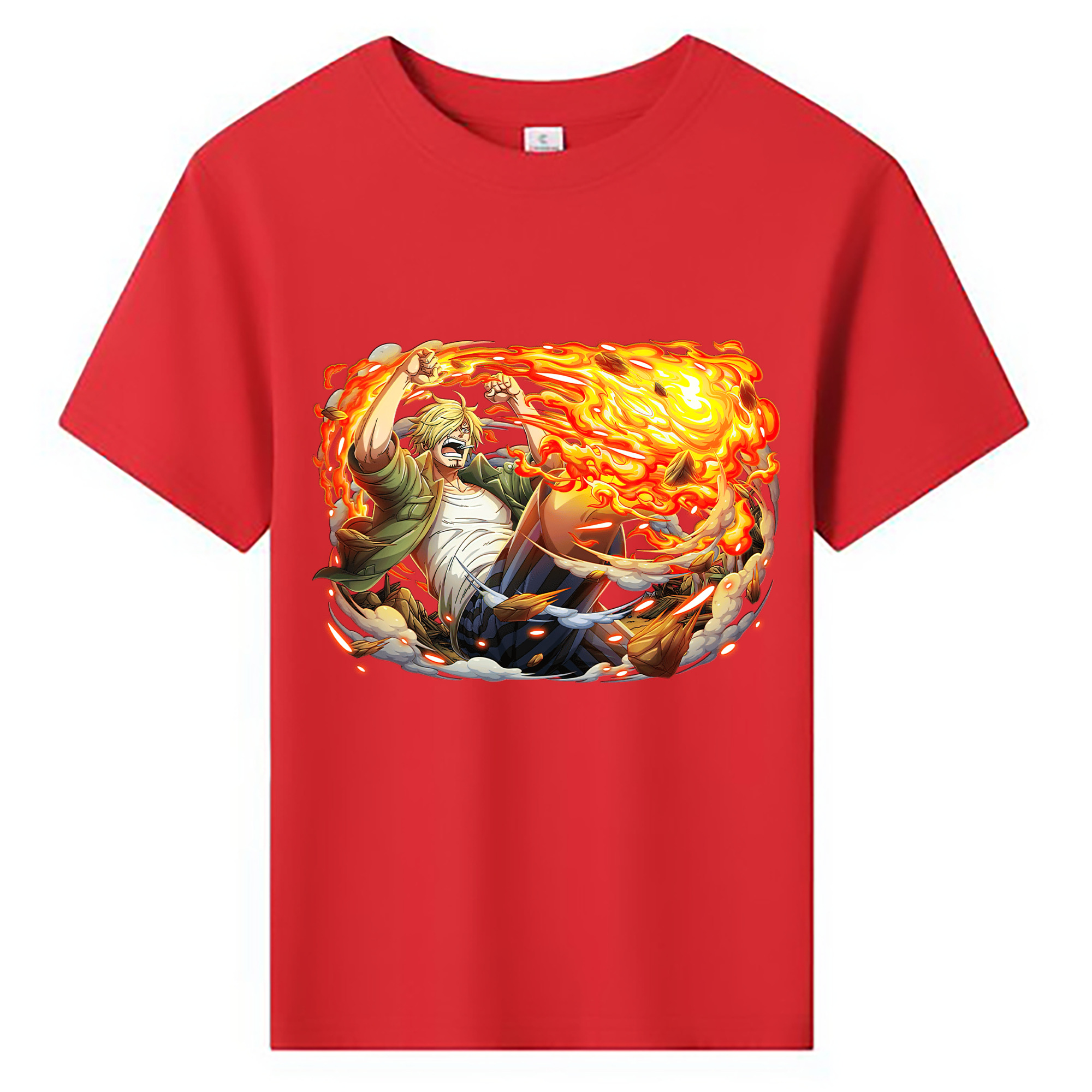 （画像用） ワンピース サンジ ONE PIECE Sanji 綿100％キッズTシャツ（フロントプリント）
