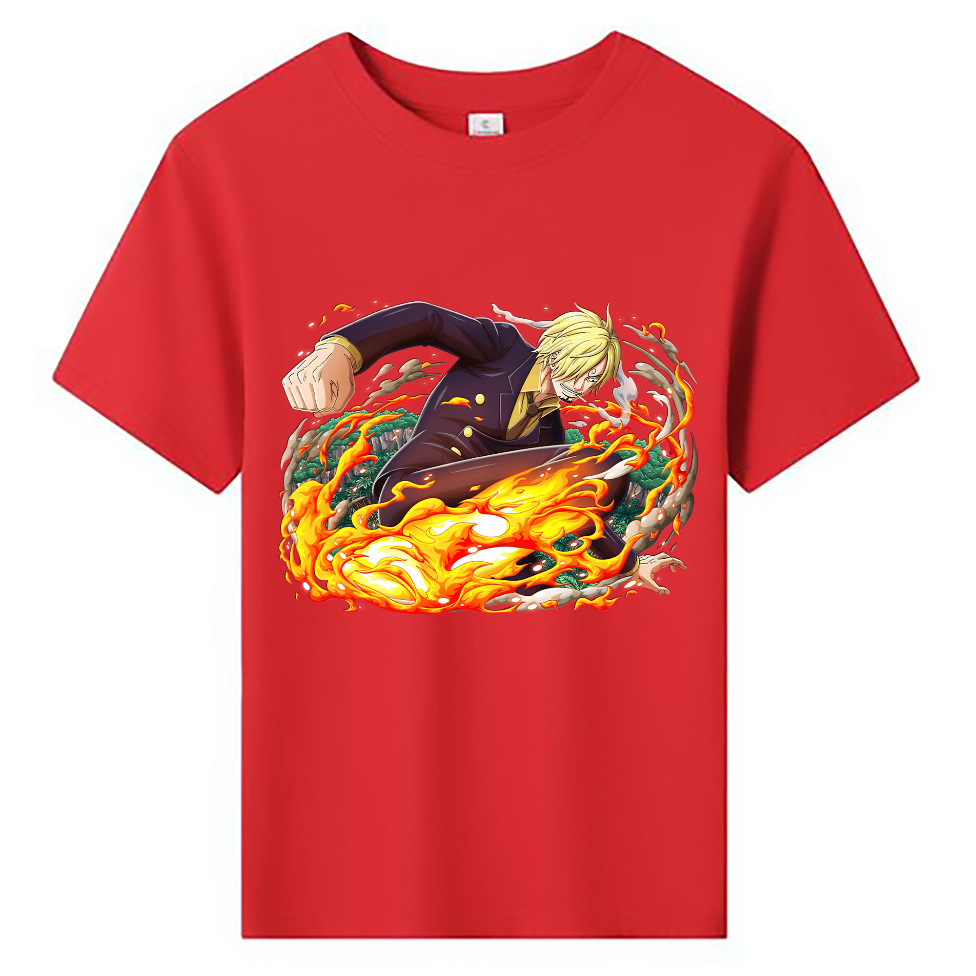（画像用） ワンピース サンジ ONE PIECE Sanji 綿100％キッズTシャツ（フロントプリント）