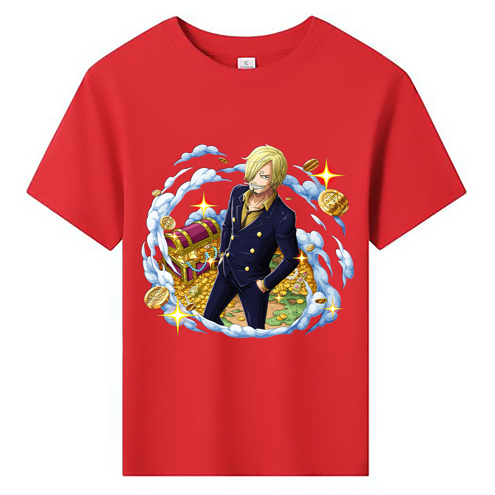 （画像用） ワンピース サンジ ONE PIECE Sanji 綿100％キッズTシャツ（フロントプリント）