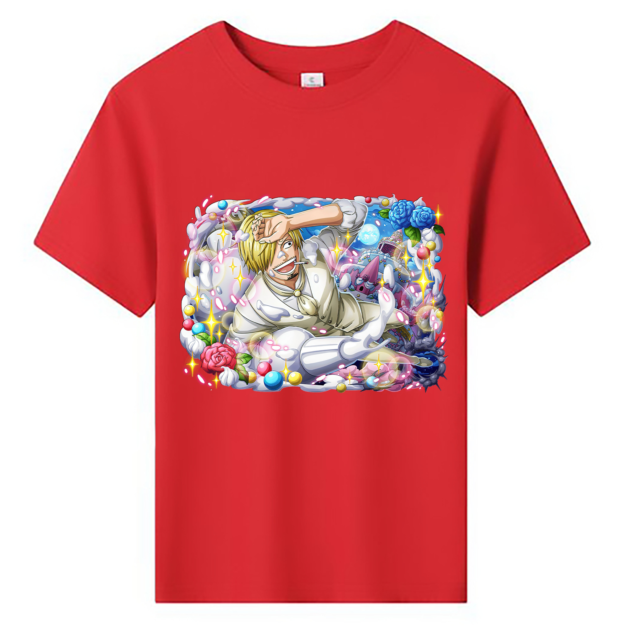 （画像用） ワンピース サンジ ONE PIECE Sanji 綿100％キッズTシャツ（フロントプリント）