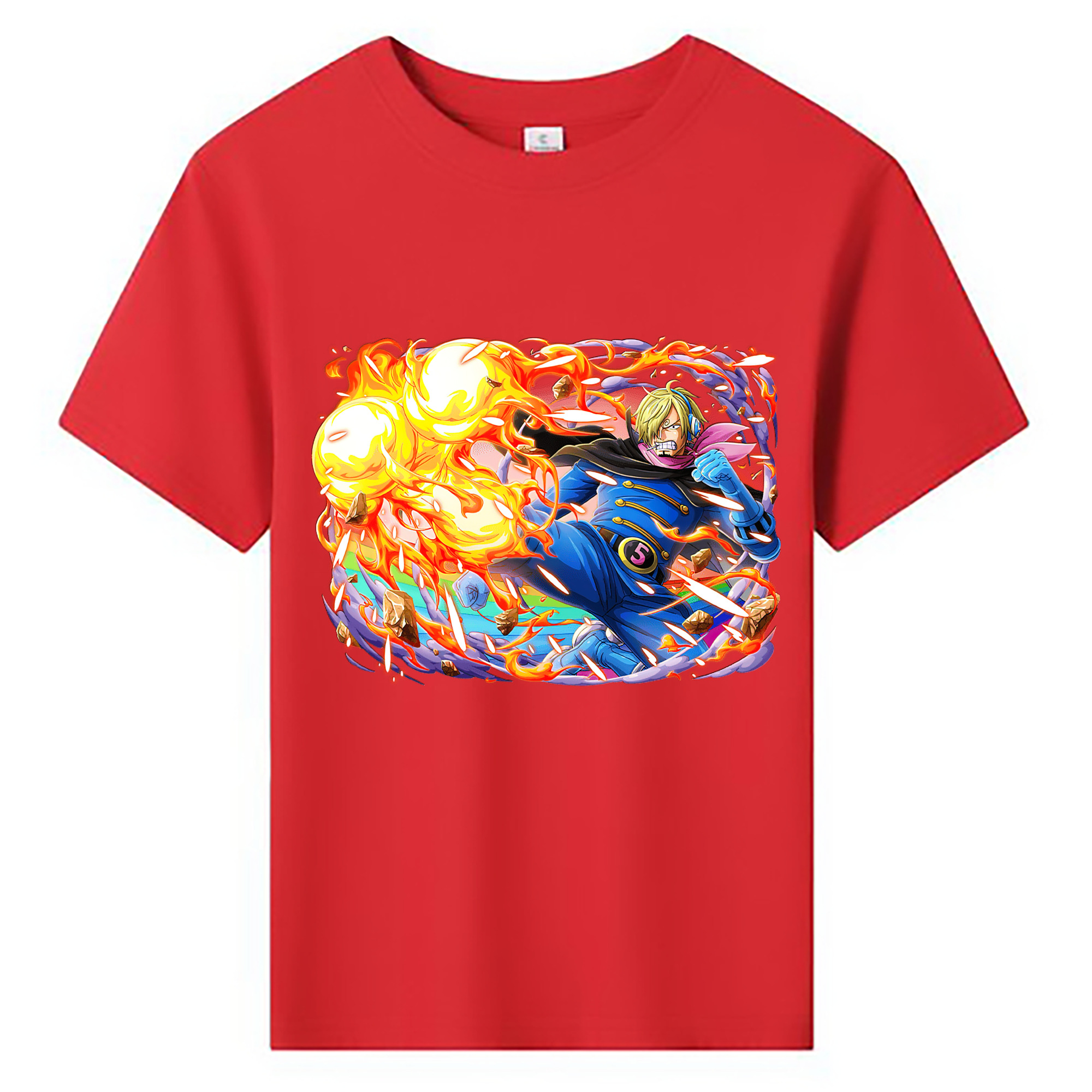 ワンピース サンジ ONE PIECE Sanji 綿100％キッズTシャツ（フロントプリント）