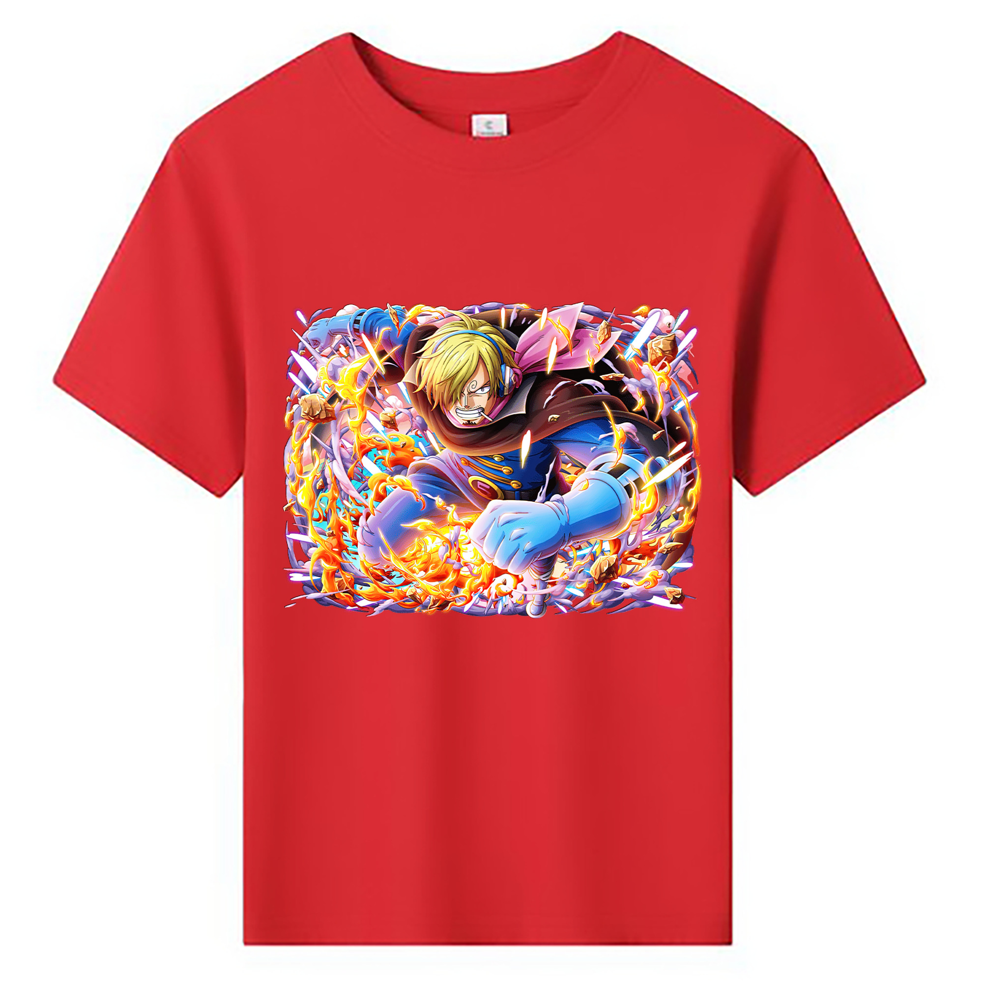 （画像用） ワンピース サンジ ONE PIECE Sanji 綿100％キッズTシャツ（フロントプリント）