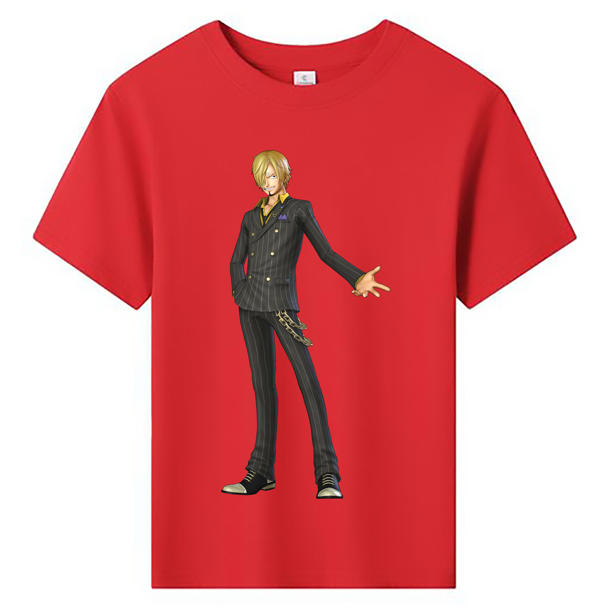 （画像用） ワンピース サンジ ONE PIECE Sanji 綿100％キッズTシャツ（フロントプリント）