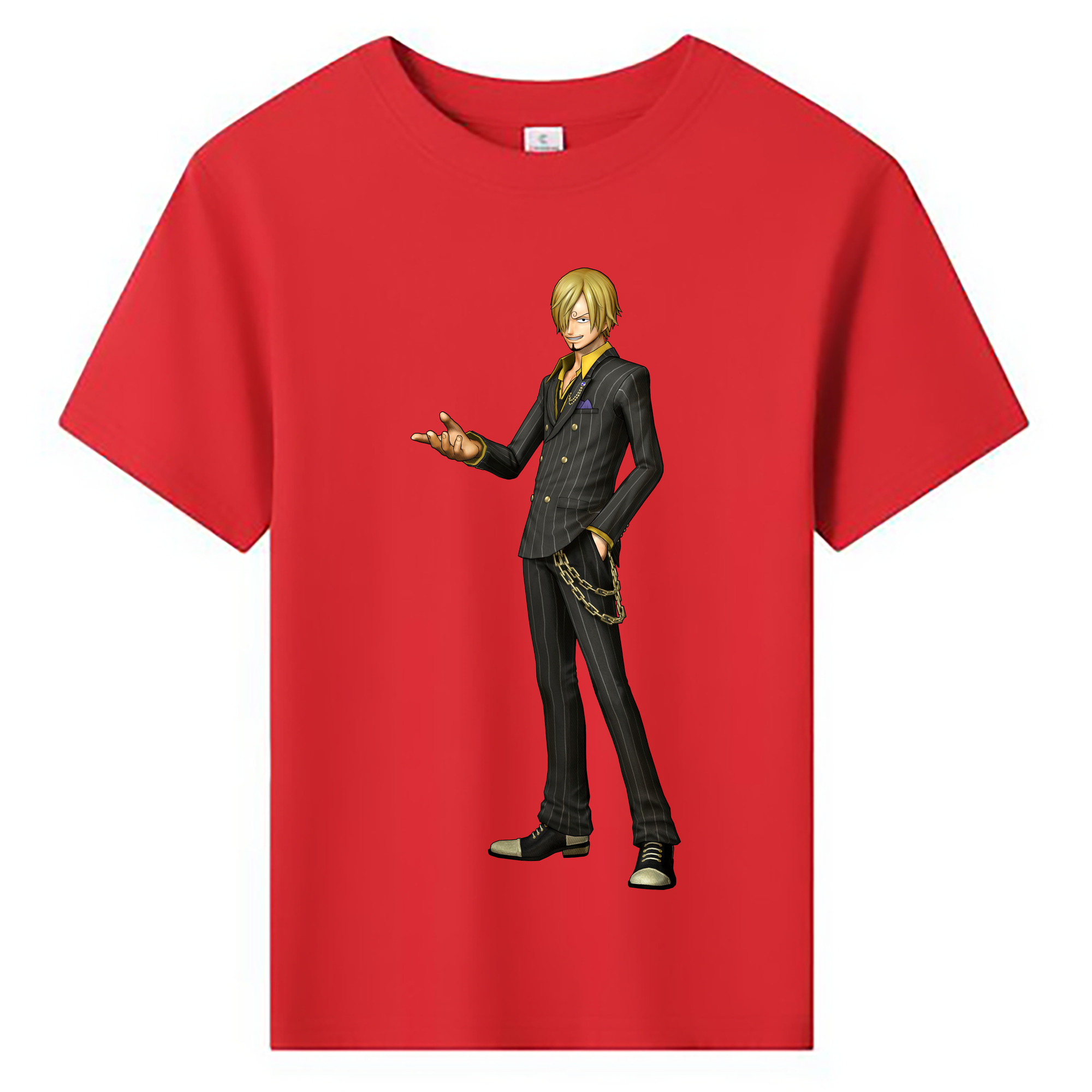 （画像用） ワンピース サンジ ONE PIECE Sanji 綿100％キッズTシャツ（フロントプリント）