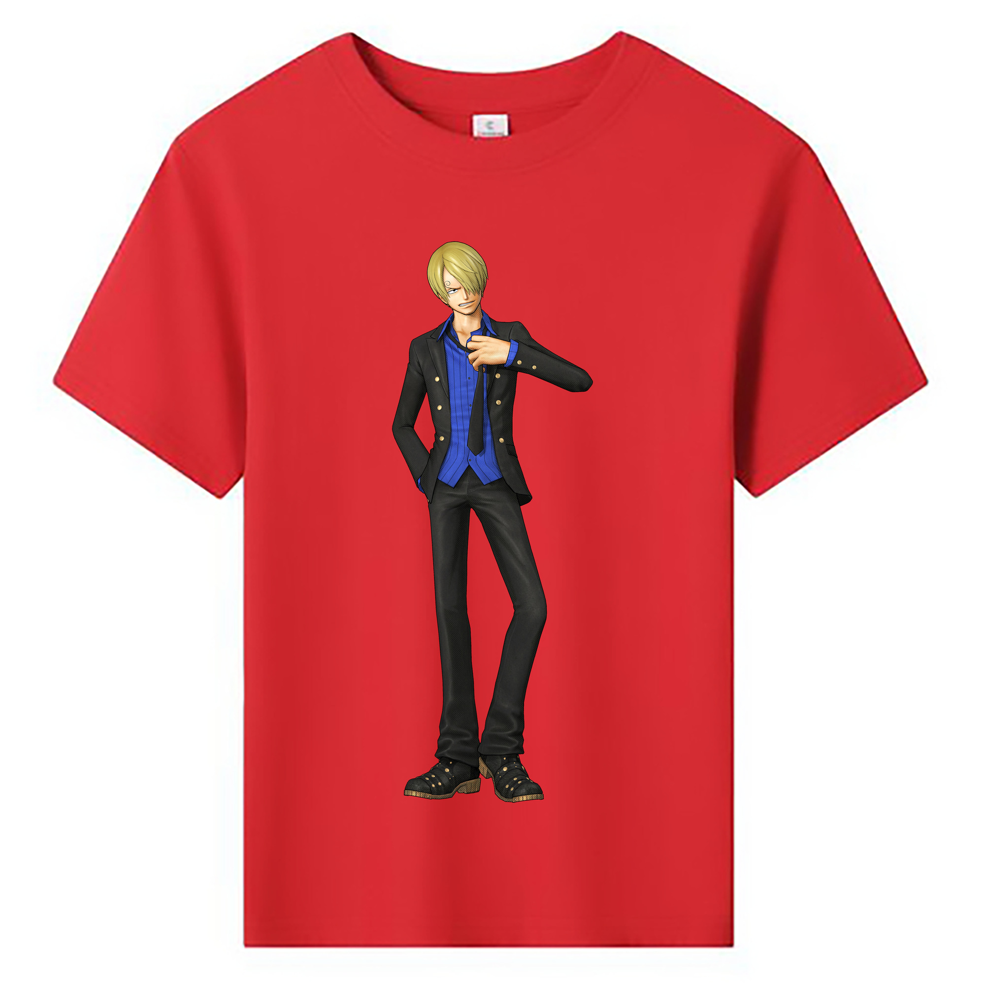 （画像用） ワンピース サンジ ONE PIECE Sanji 綿100％キッズTシャツ（フロントプリント）