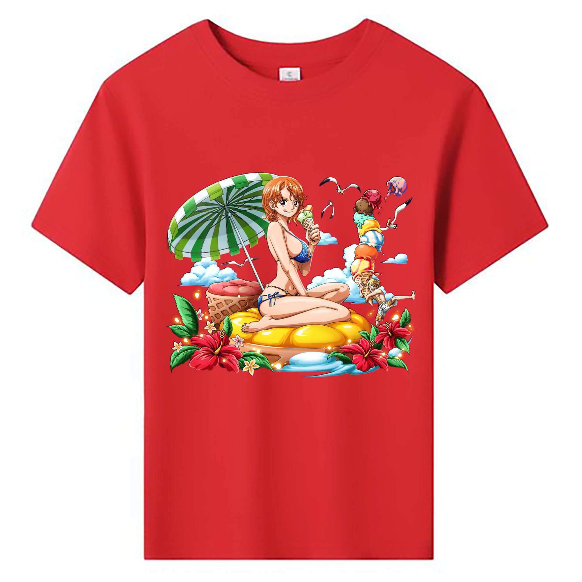 （画像用） ワンピース ナミ ONE PIECE Nami 綿100％キッズTシャツ（フロントプリント）