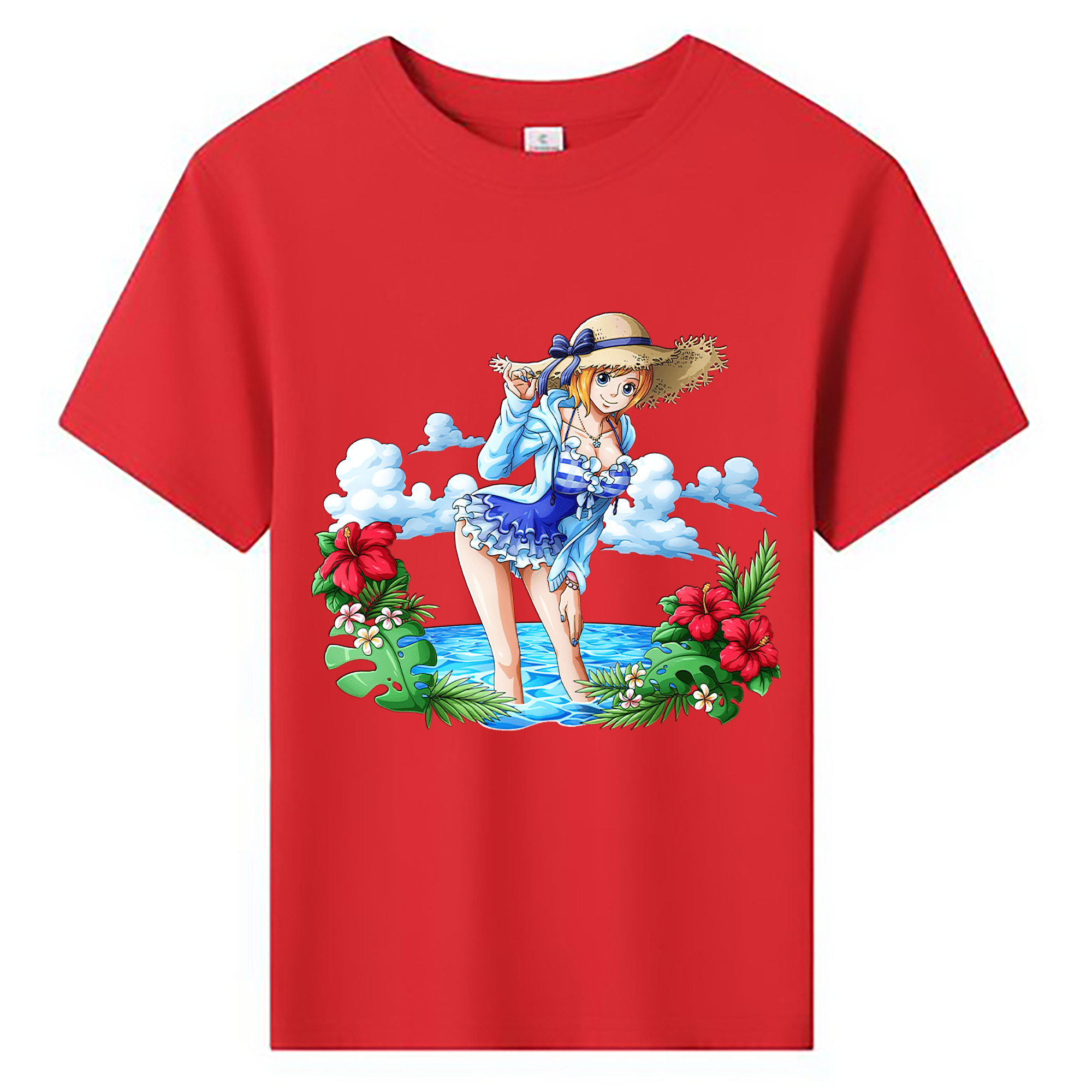 （画像用） ワンピース ナミ ONE PIECE Nami 綿100％キッズTシャツ（フロントプリント）
