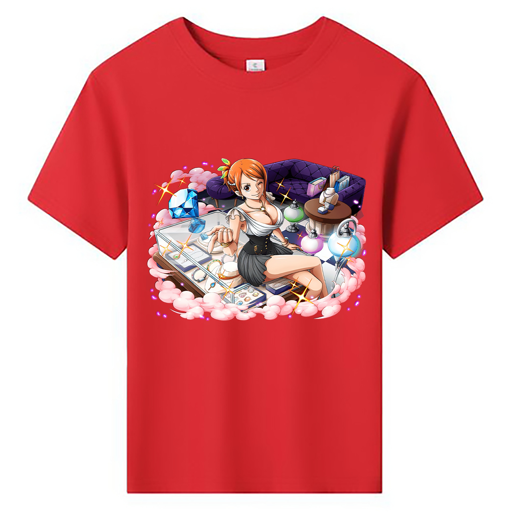 （画像用） ワンピース ナミ ONE PIECE Nami 綿100％キッズTシャツ（フロントプリント）