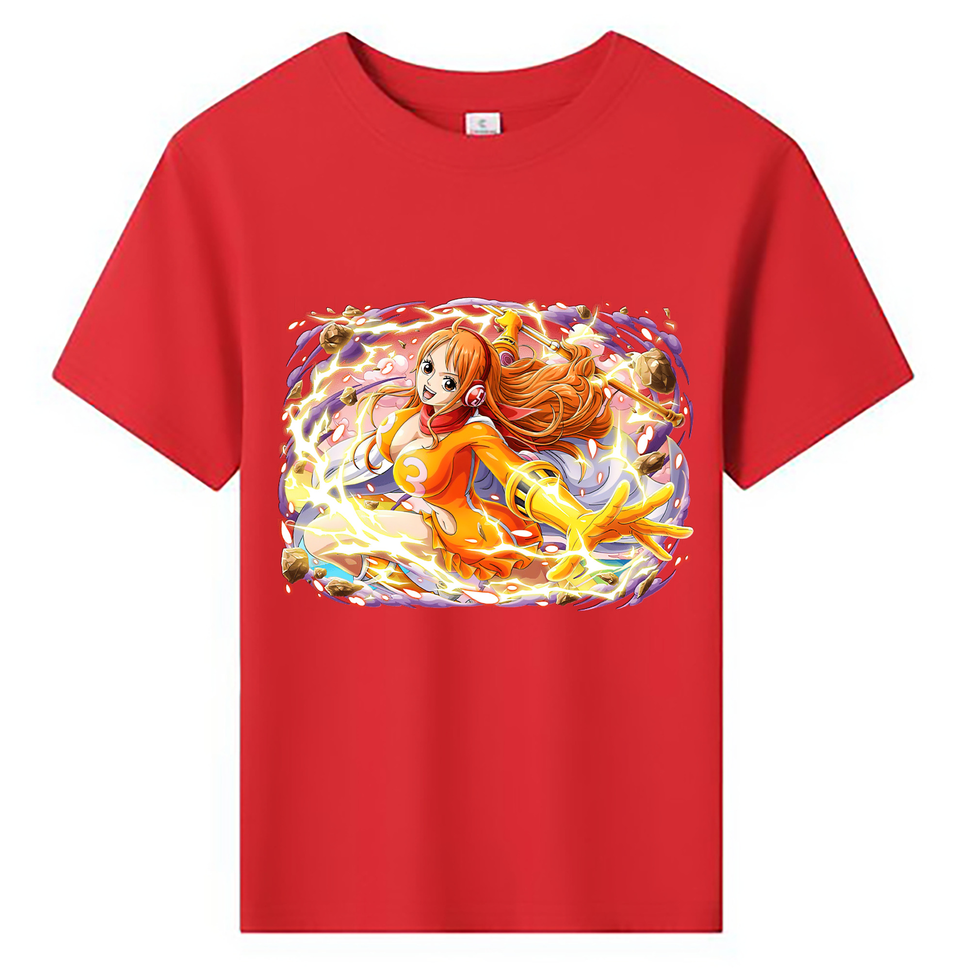 （画像用） ワンピース ナミ ONE PIECE Nami 綿100％キッズTシャツ（フロントプリント）
