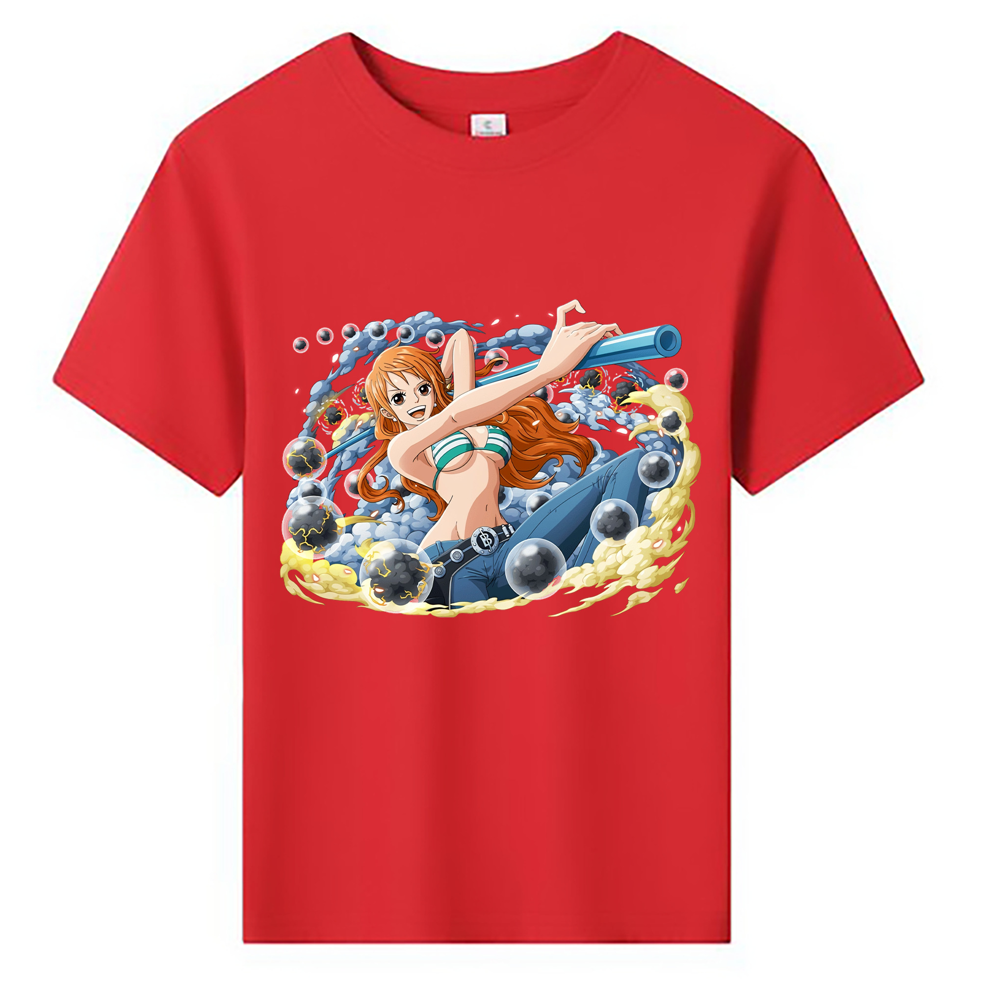 （画像用） ワンピース ナミ ONE PIECE Nami 綿100％キッズTシャツ（フロントプリント）