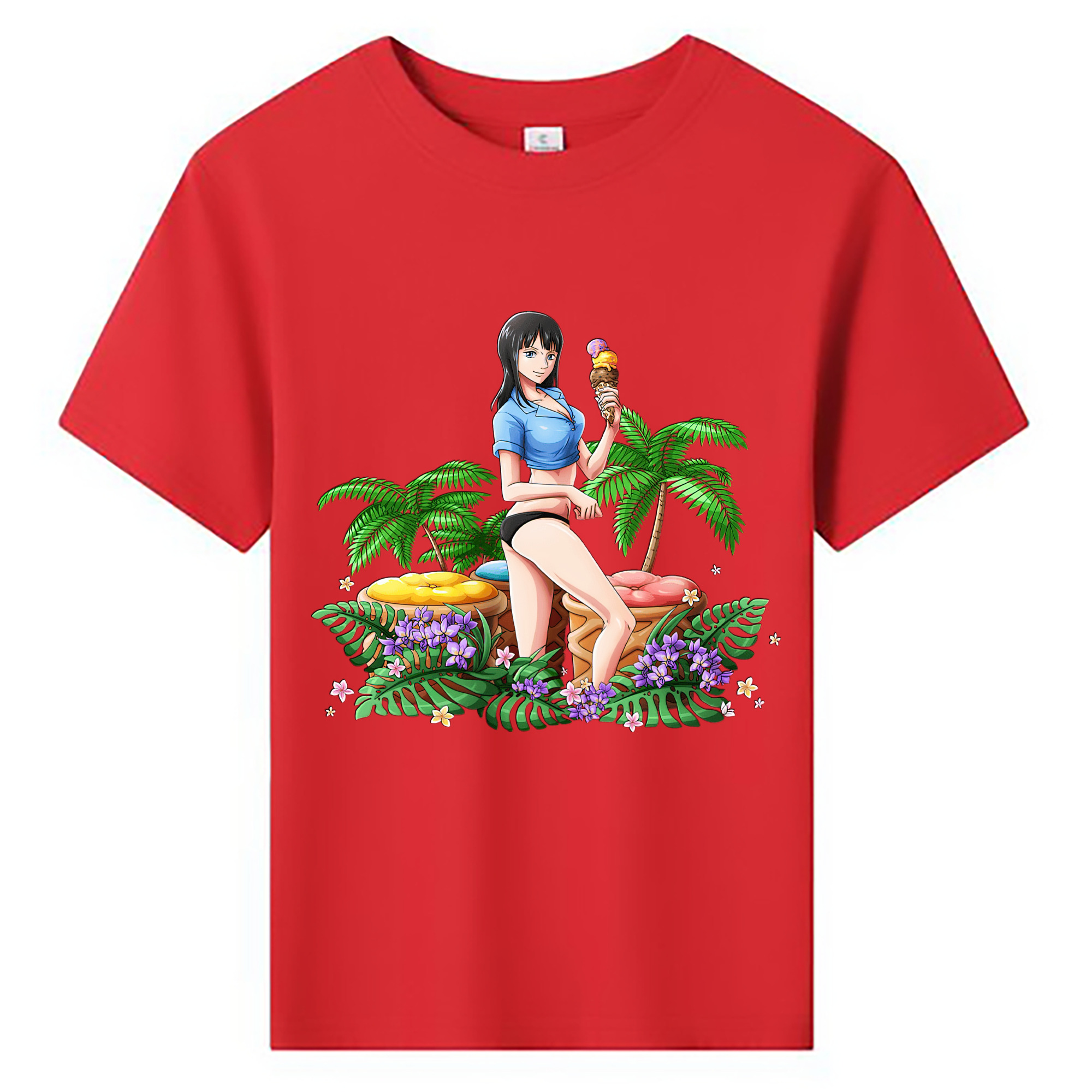 （画像用） ワンピース ニコ・ロビン ONE PIECE Nico Robin 綿100％キッズTシャツ（フロントプリント）