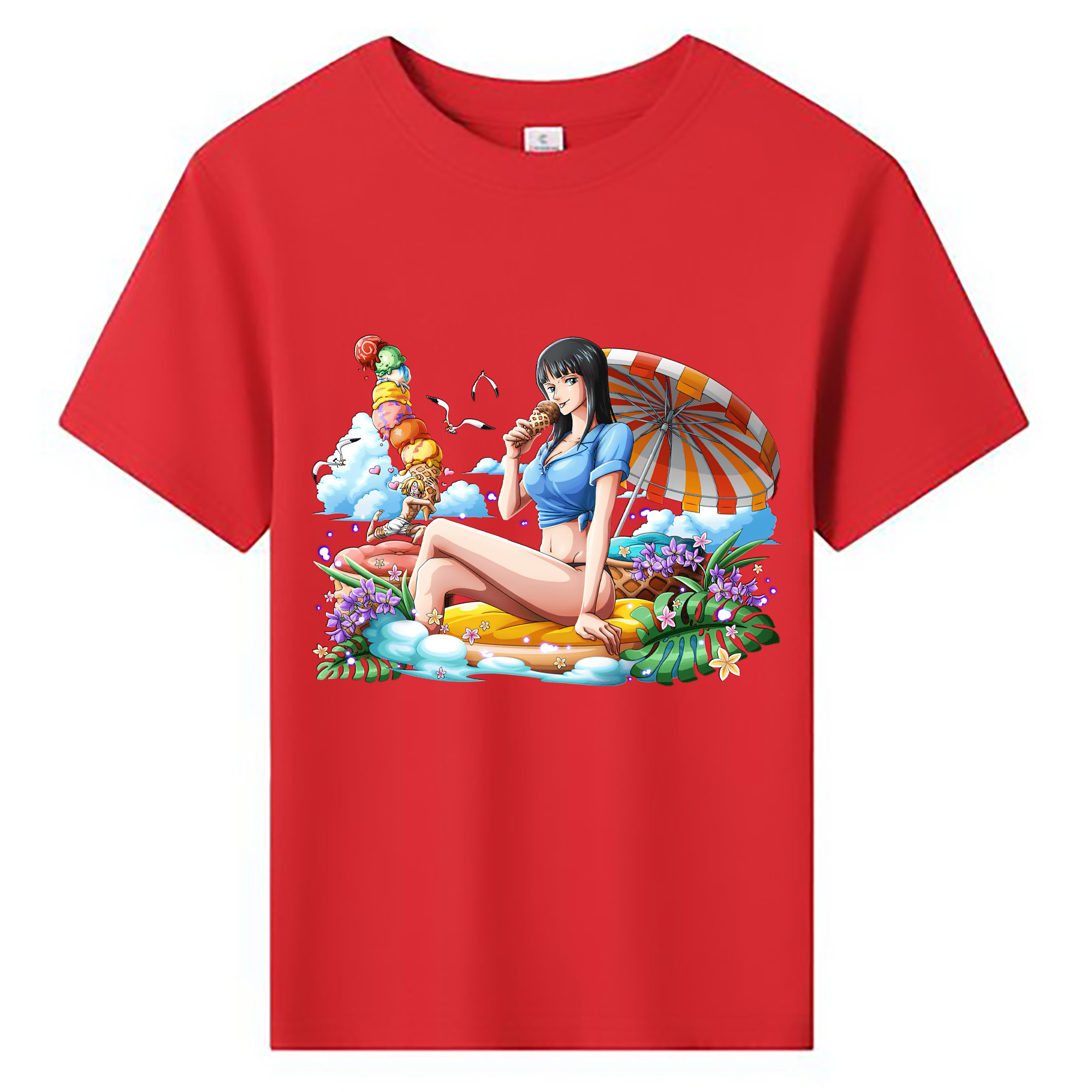 （画像用） ワンピース ニコ・ロビン ONE PIECE Nico Robin 綿100％キッズTシャツ（フロントプリント）