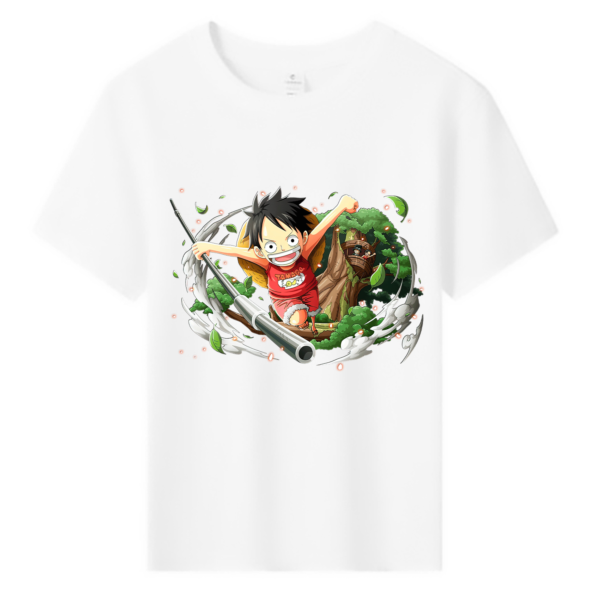 ワンピース モンキー・D・ルフィ ONE PIECE Monkey D. Luffy 綿100％キッズTシャツ（フロントプリント）