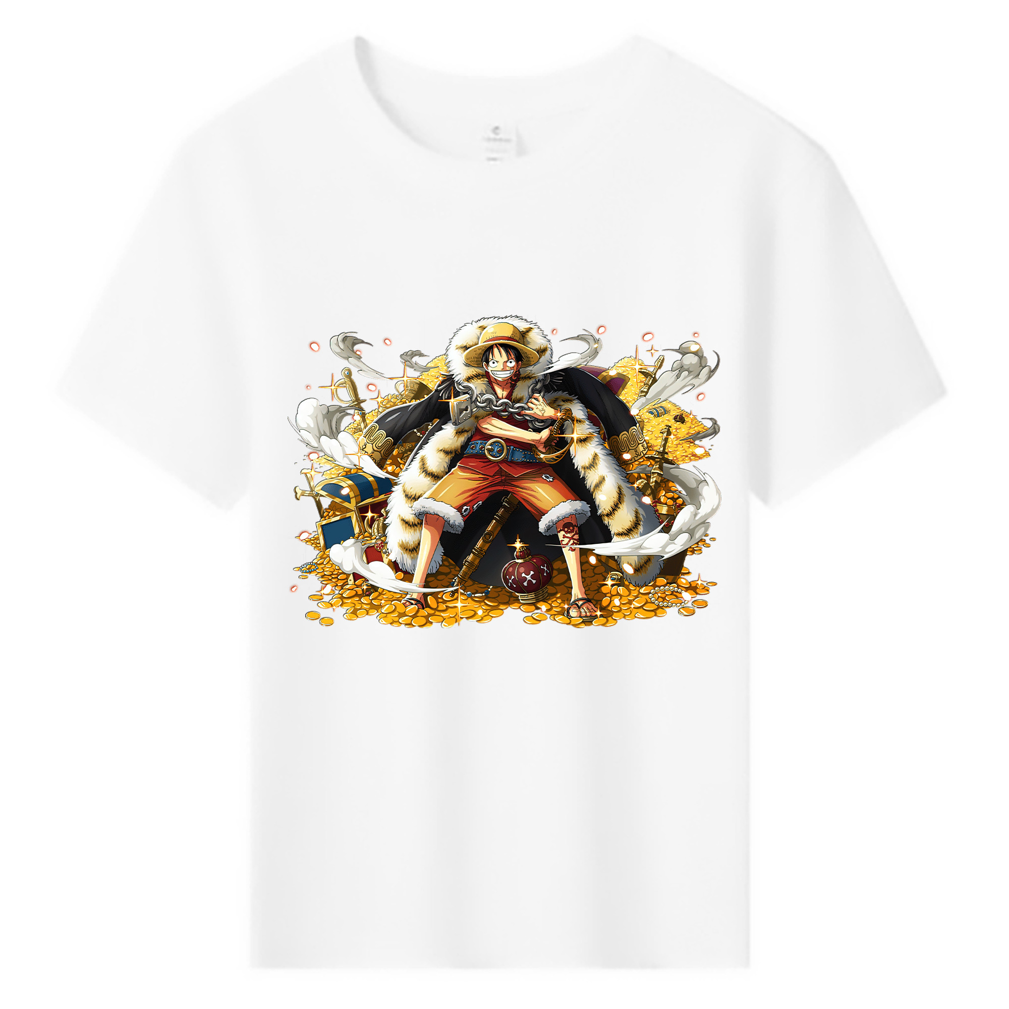 ワンピース モンキー・D・ルフィ ONE PIECE Monkey D. Luffy 綿100％キッズTシャツ（フロントプリント）