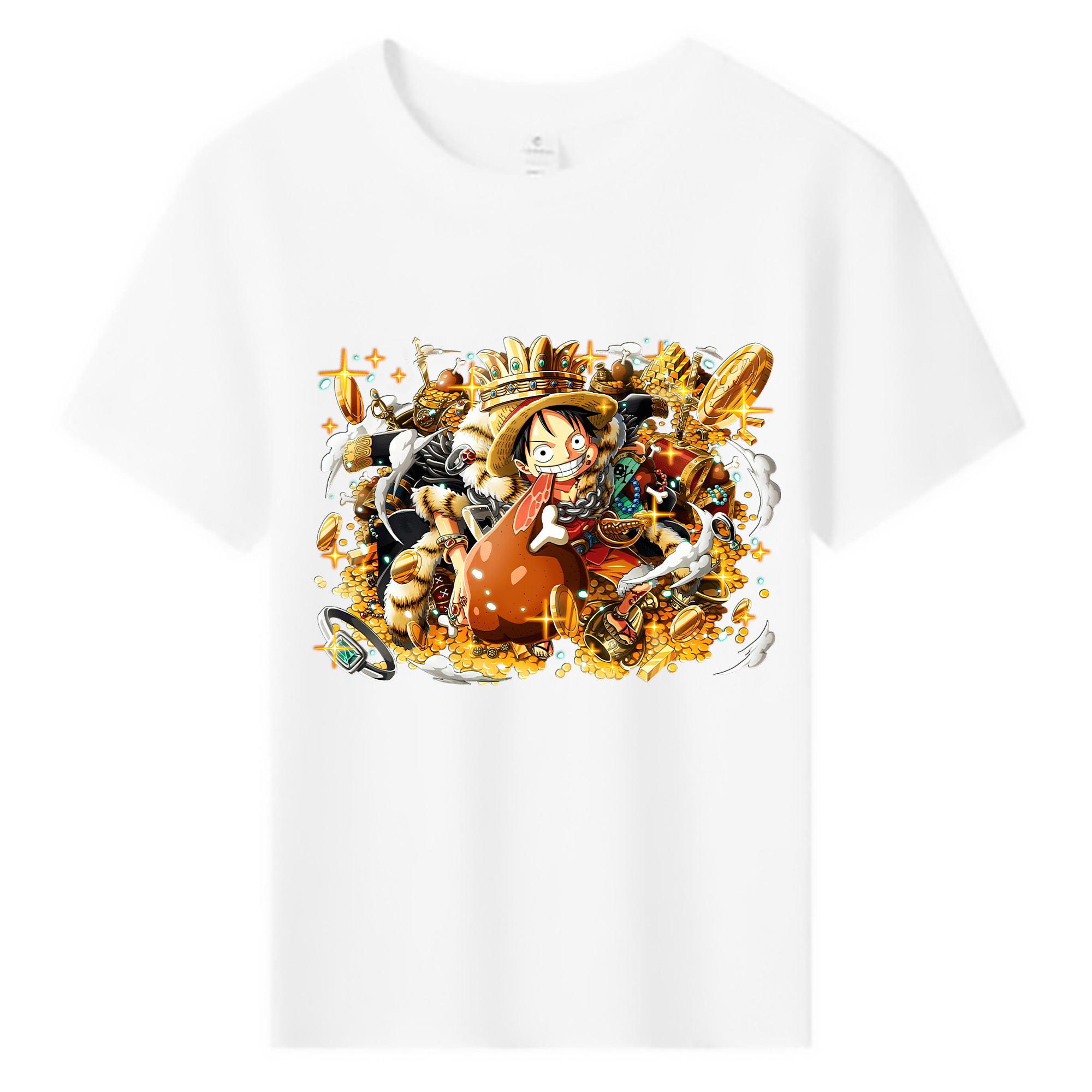 ワンピース モンキー・D・ルフィ ONE PIECE Monkey D. Luffy 綿100％キッズTシャツ（フロントプリント）