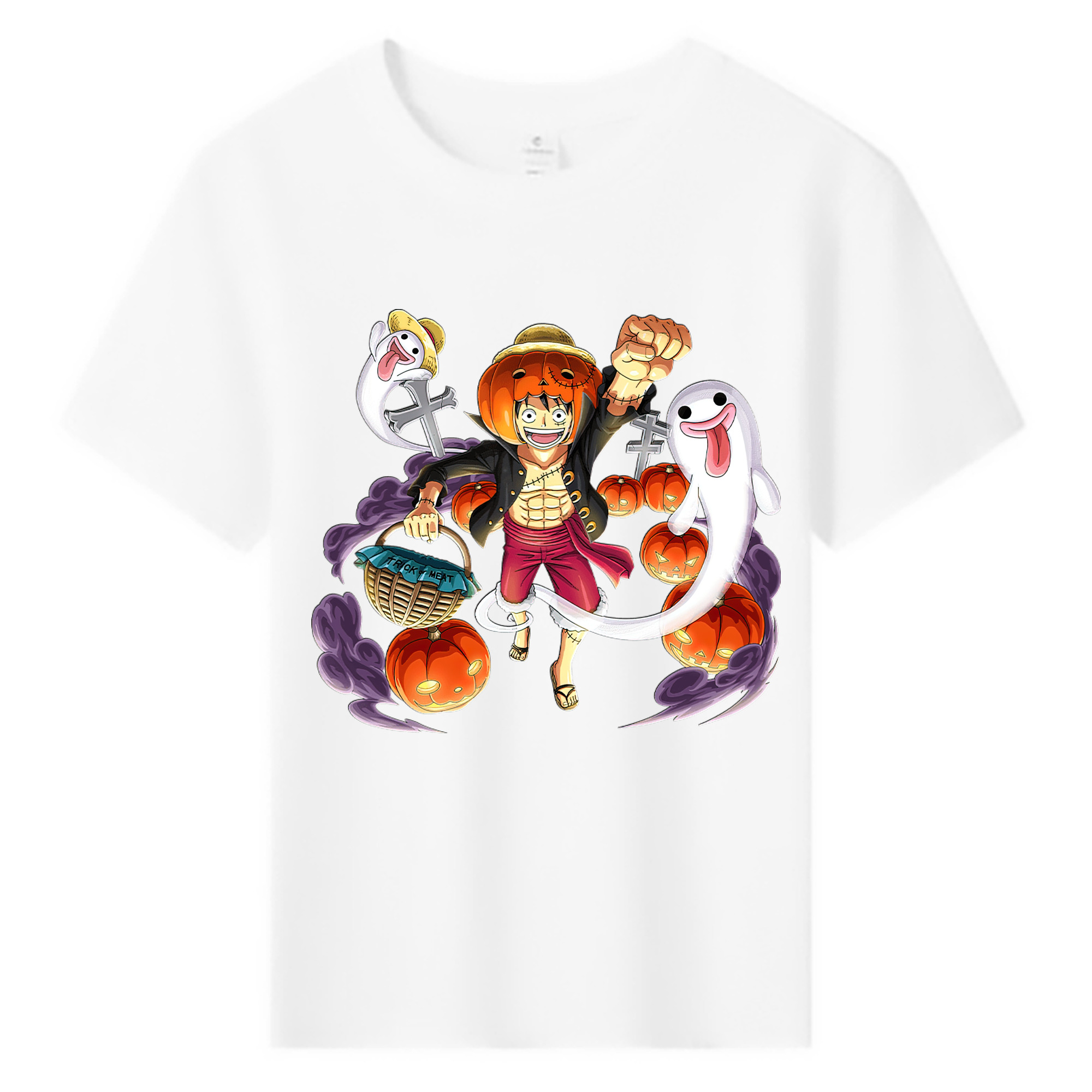 ワンピース モンキー・D・ルフィ ONE PIECE Monkey D. Luffy 綿100％キッズTシャツ（フロントプリント）
