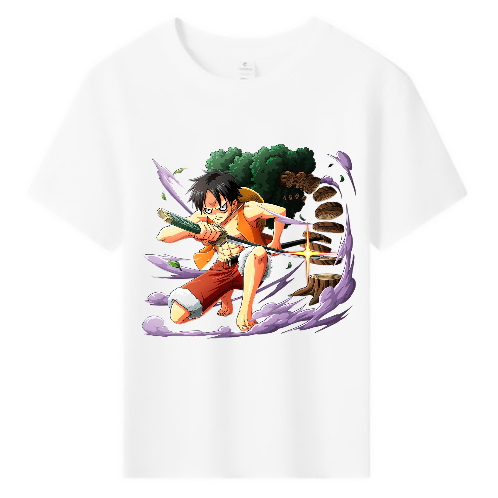 ワンピース モンキー・D・ルフィ ONE PIECE Monkey D. Luffy 綿100％キッズTシャツ（フロントプリント）