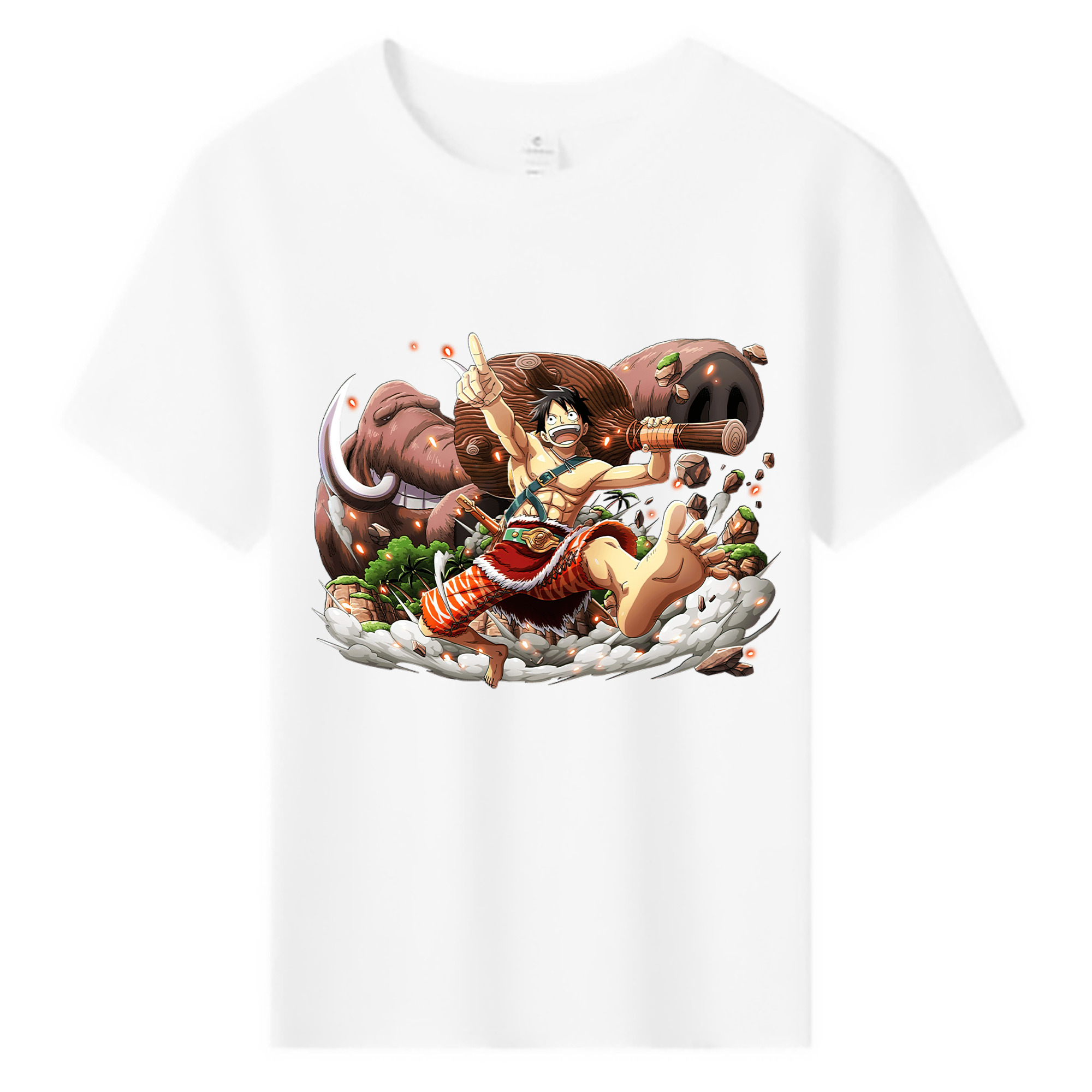 ワンピース モンキー・D・ルフィ ONE PIECE Monkey D. Luffy 綿100％キッズTシャツ（フロントプリント）