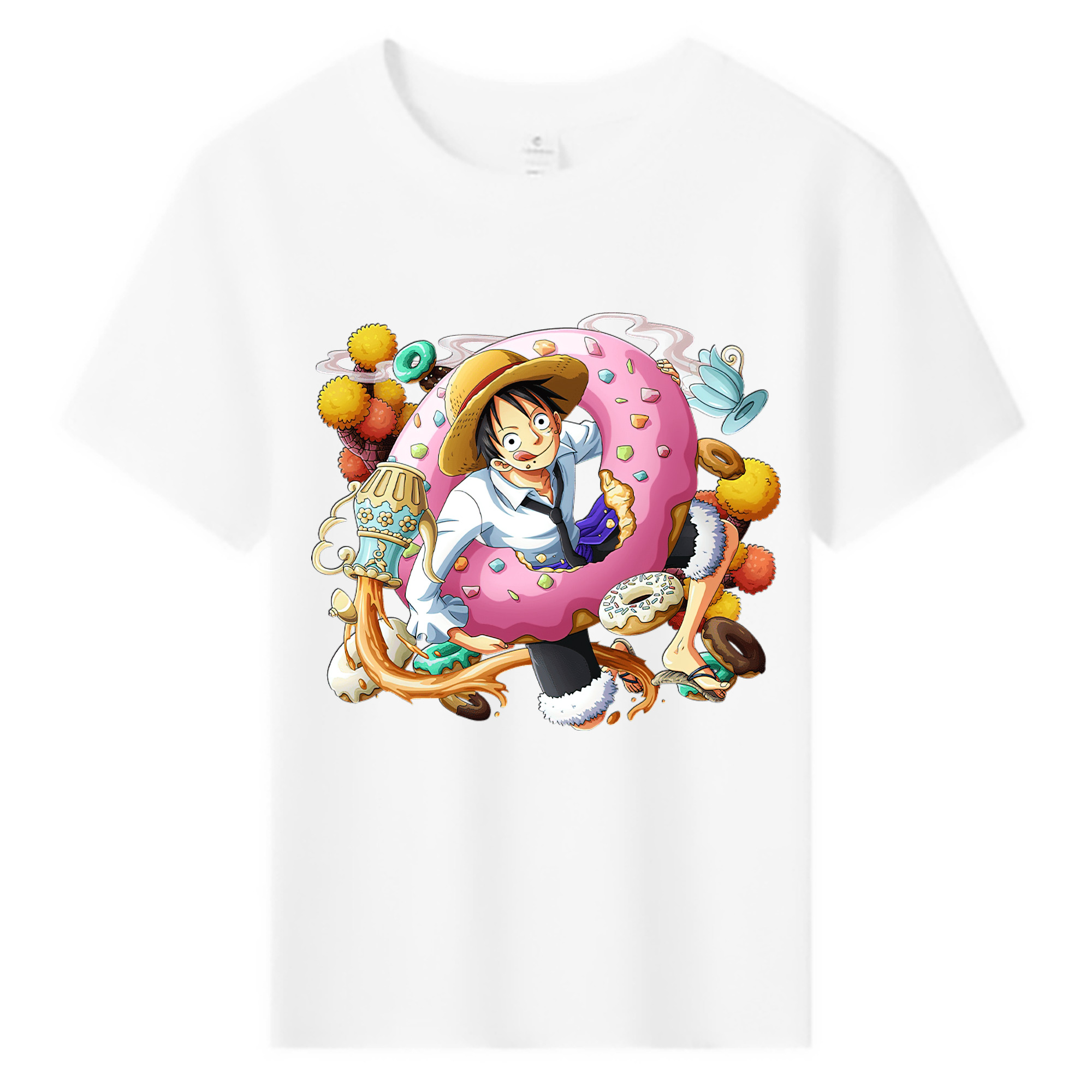 ワンピース モンキー・D・ルフィ ONE PIECE Monkey D. Luffy 綿100％キッズTシャツ（フロントプリント）
