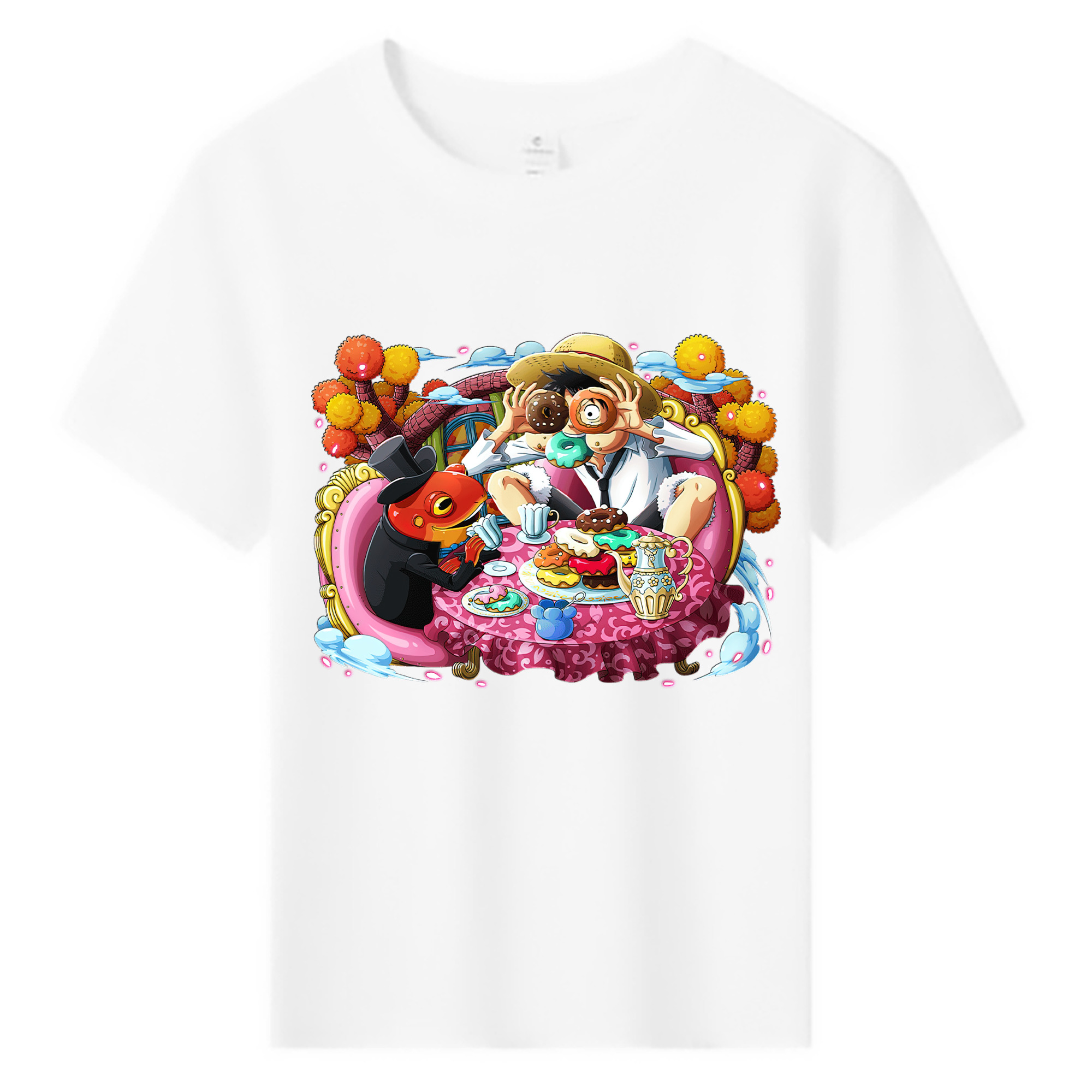ワンピース モンキー・D・ルフィ ONE PIECE Monkey D. Luffy 綿100％キッズTシャツ（フロントプリント）