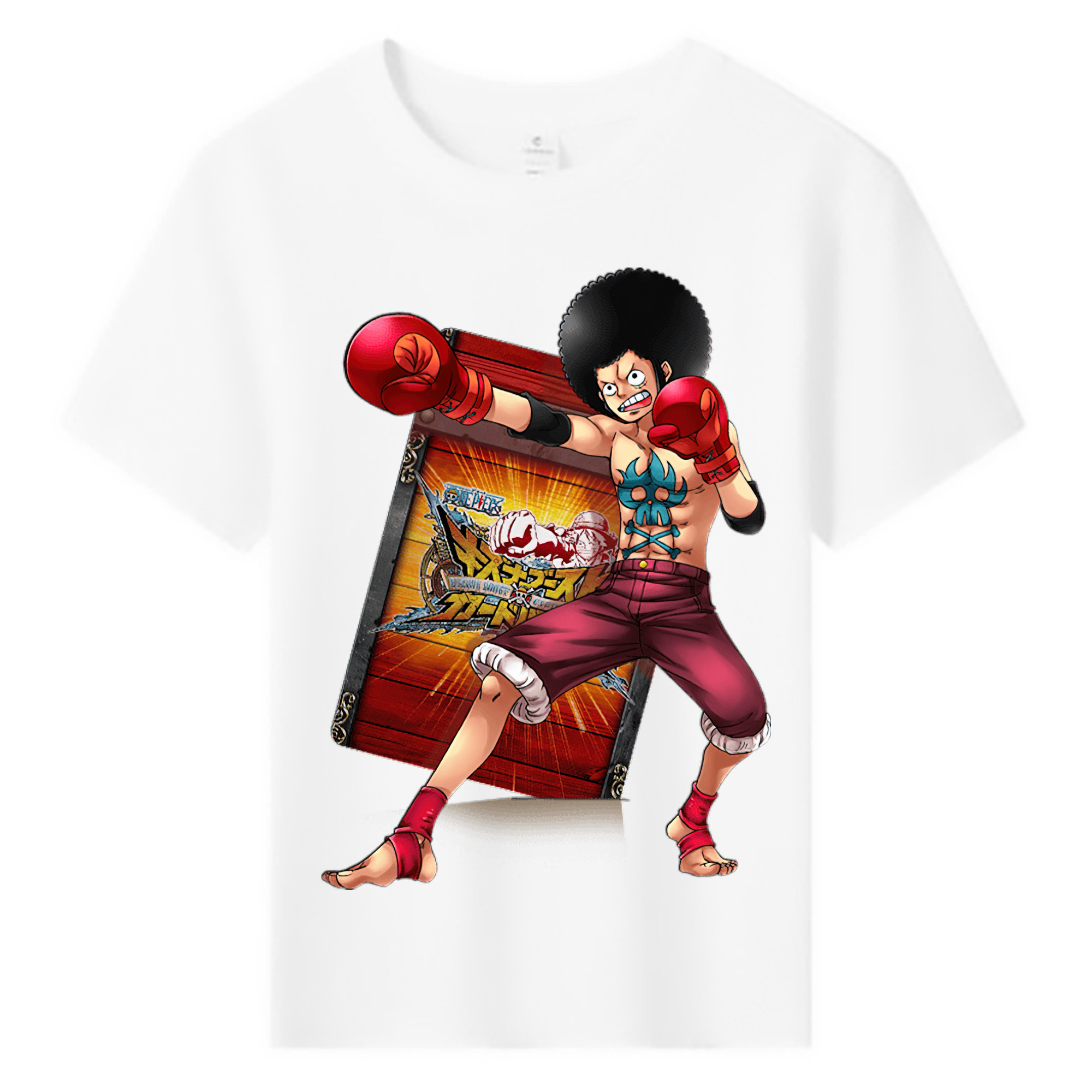 ワンピース モンキー・D・ルフィ ONE PIECE Monkey D. Luffy 綿100％キッズTシャツ（フロントプリント）