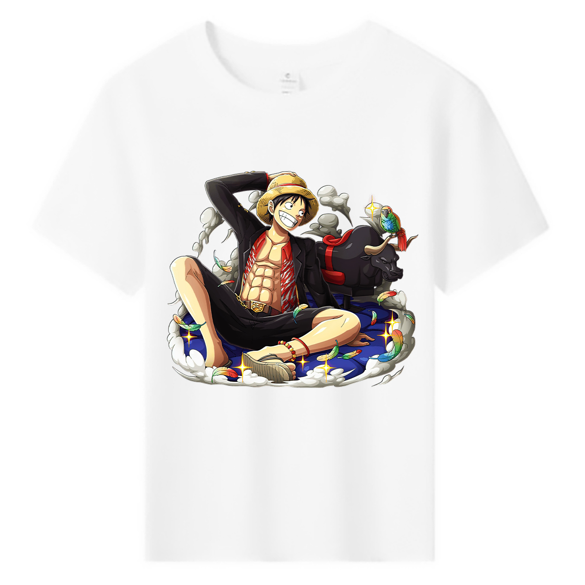 ワンピース モンキー・D・ルフィ ONE PIECE Monkey D. Luffy 綿100％キッズTシャツ（フロントプリント）