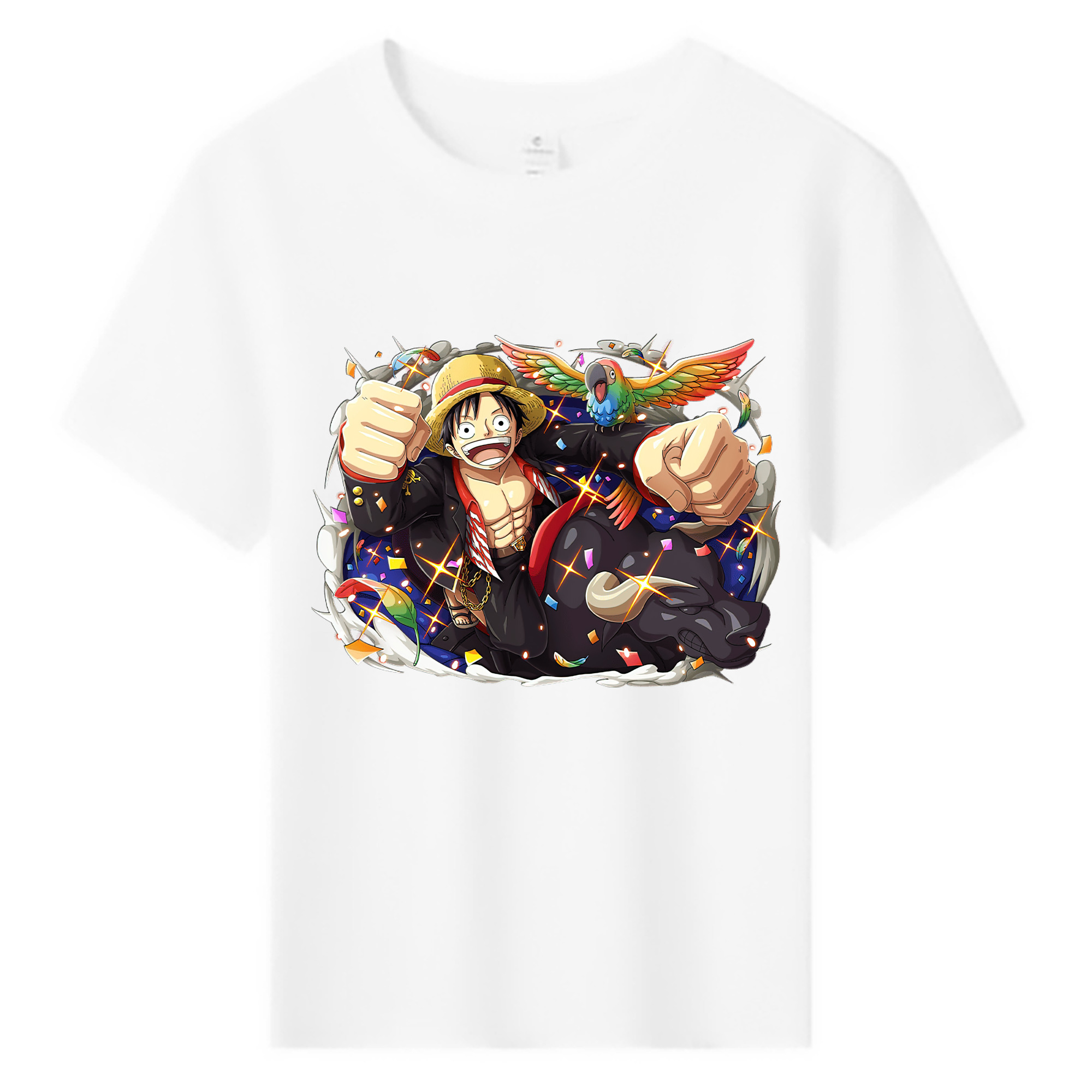 ワンピース モンキー・D・ルフィ ONE PIECE Monkey D. Luffy 綿100％キッズTシャツ（フロントプリント）
