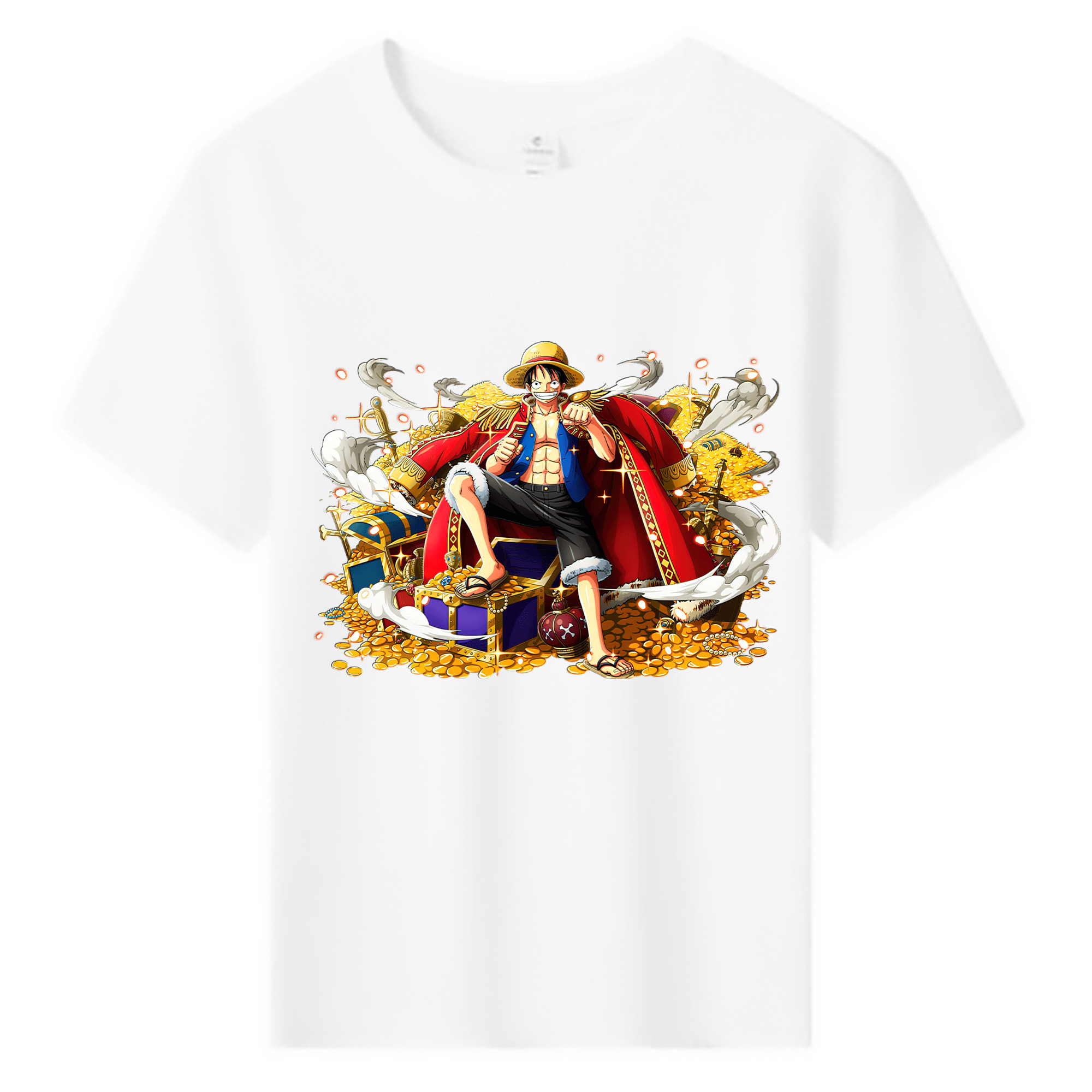 ワンピース モンキー・D・ルフィ ONE PIECE Monkey D. Luffy 綿100％キッズTシャツ（フロントプリント）